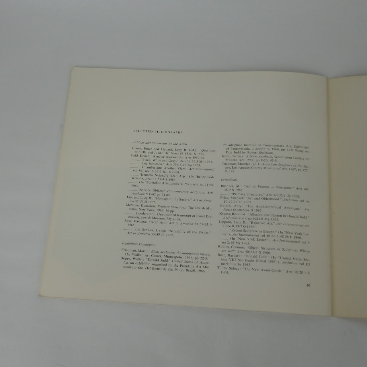 Donald Judd RARE 1968 Whitney Museum Exhibition Catalogue