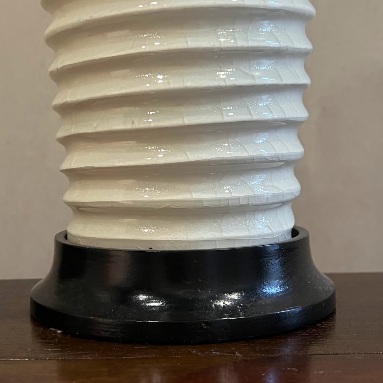 1970s Ceramic Wave Table Lamp Pair