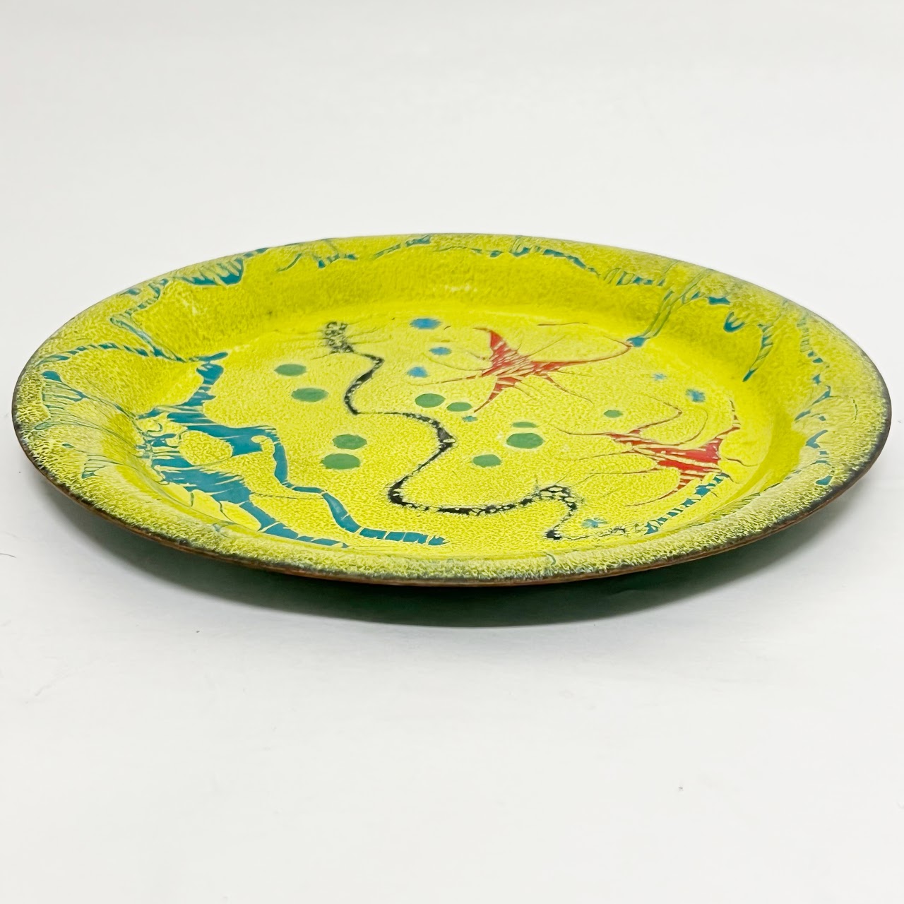 Mid-Century Modern Enameled Copper Plate