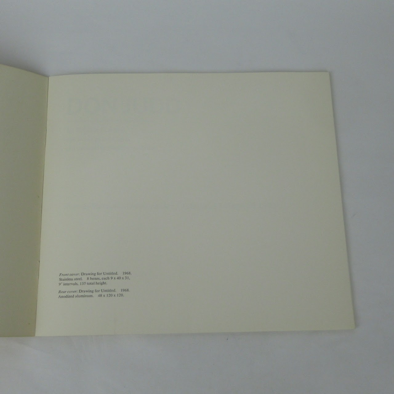 Donald Judd RARE 1968 Whitney Museum Exhibition Catalogue