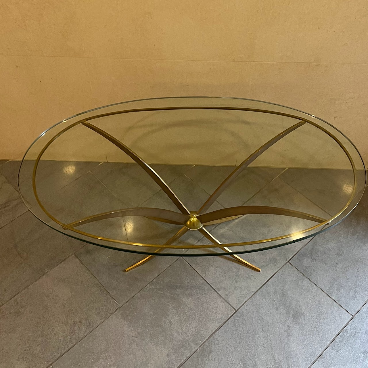 André Arbus Style Brass Cocktail Table