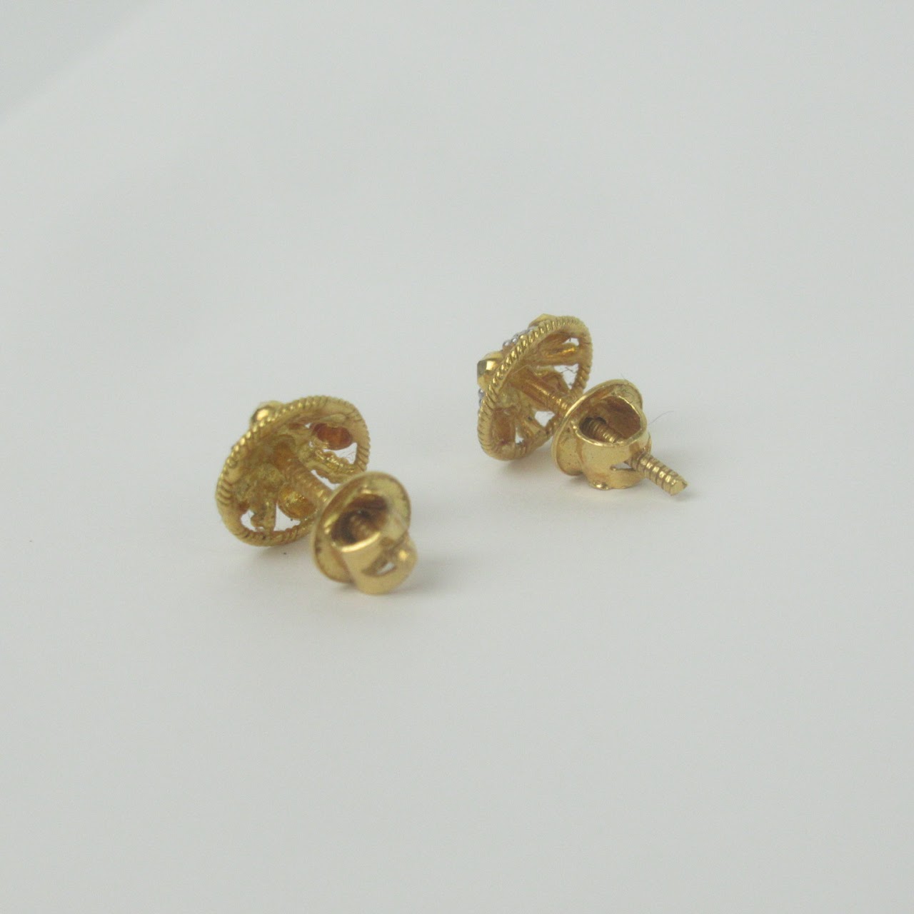 18K Gold Stud Earrings
