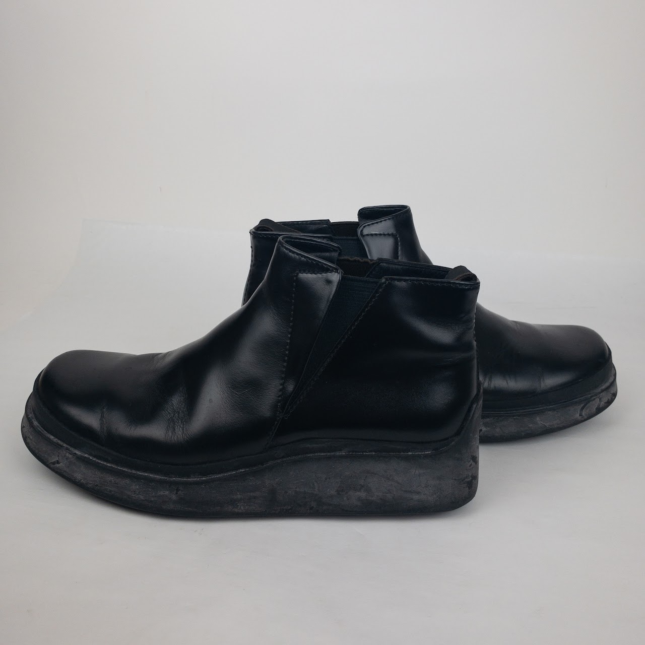 Prada Black Leather Chelsea Boots