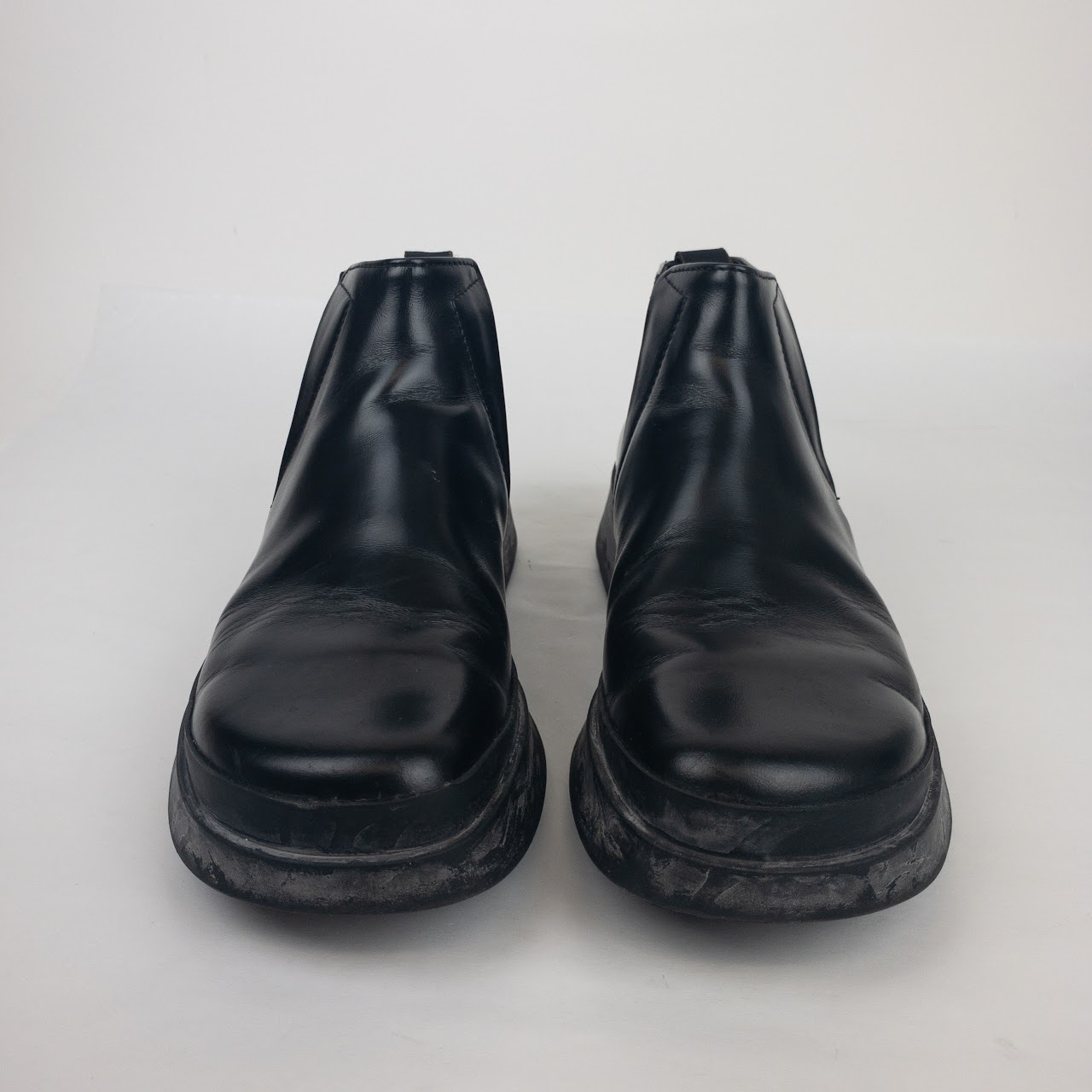 Prada Black Leather Chelsea Boots