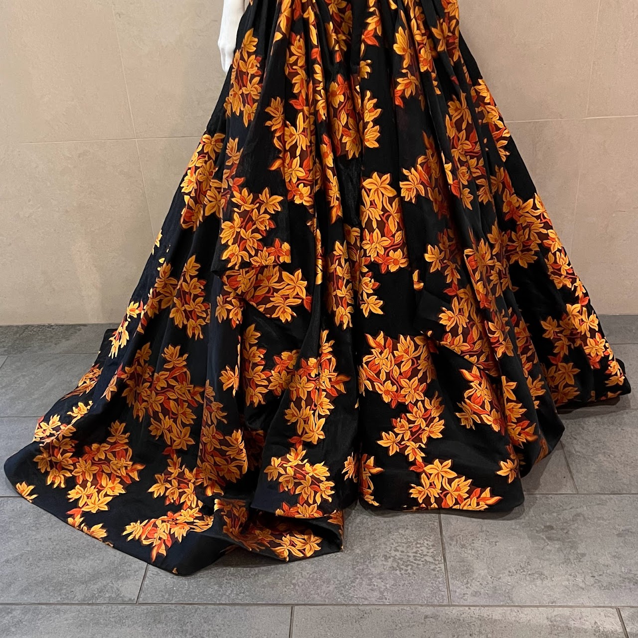 Zac Posen Floral Strapless Gown