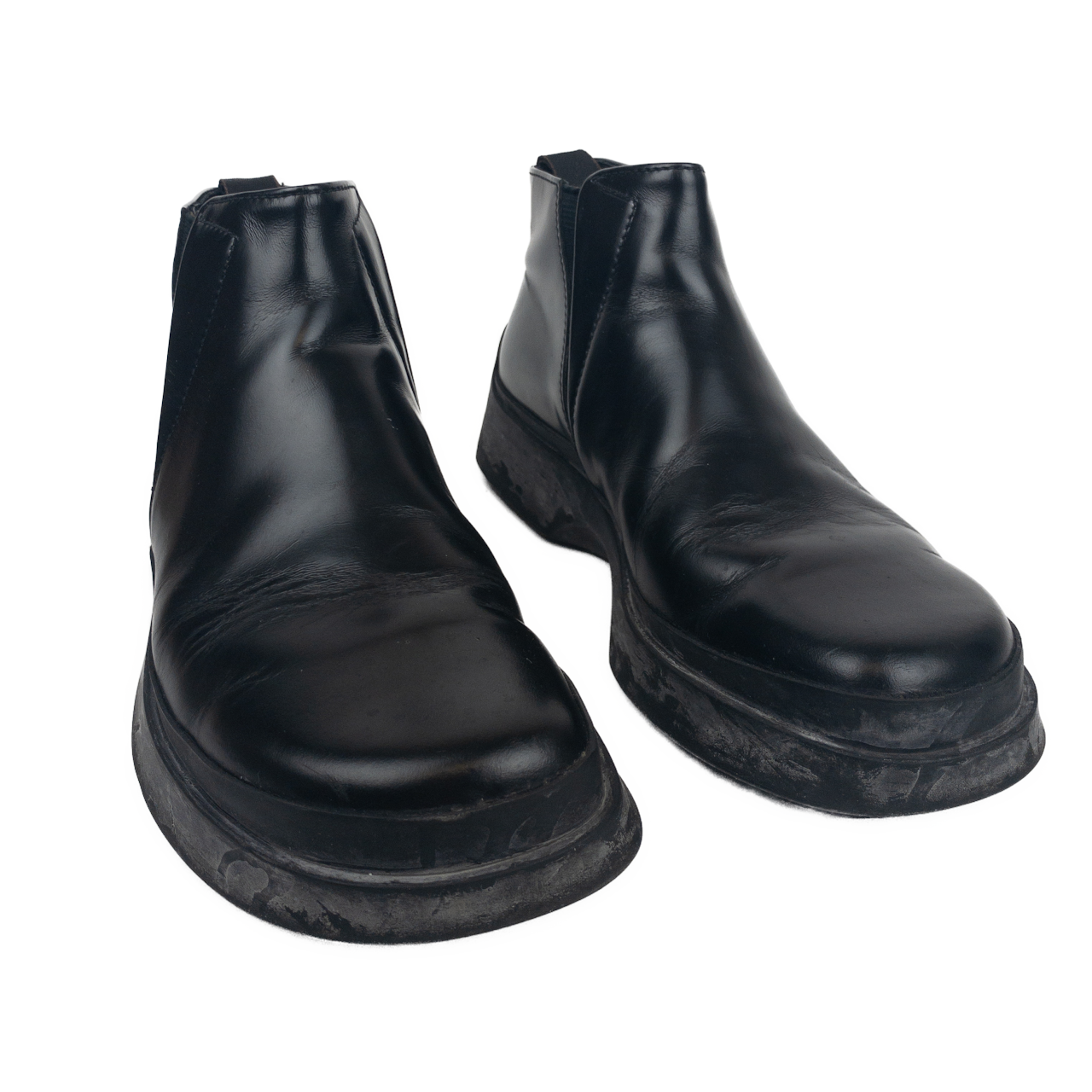 Prada Black Leather Chelsea Boots