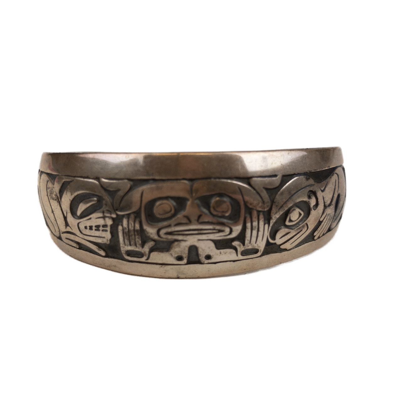 Barry Harem Sterling Silver 'Emerging Mankind' Cuff Bracelet