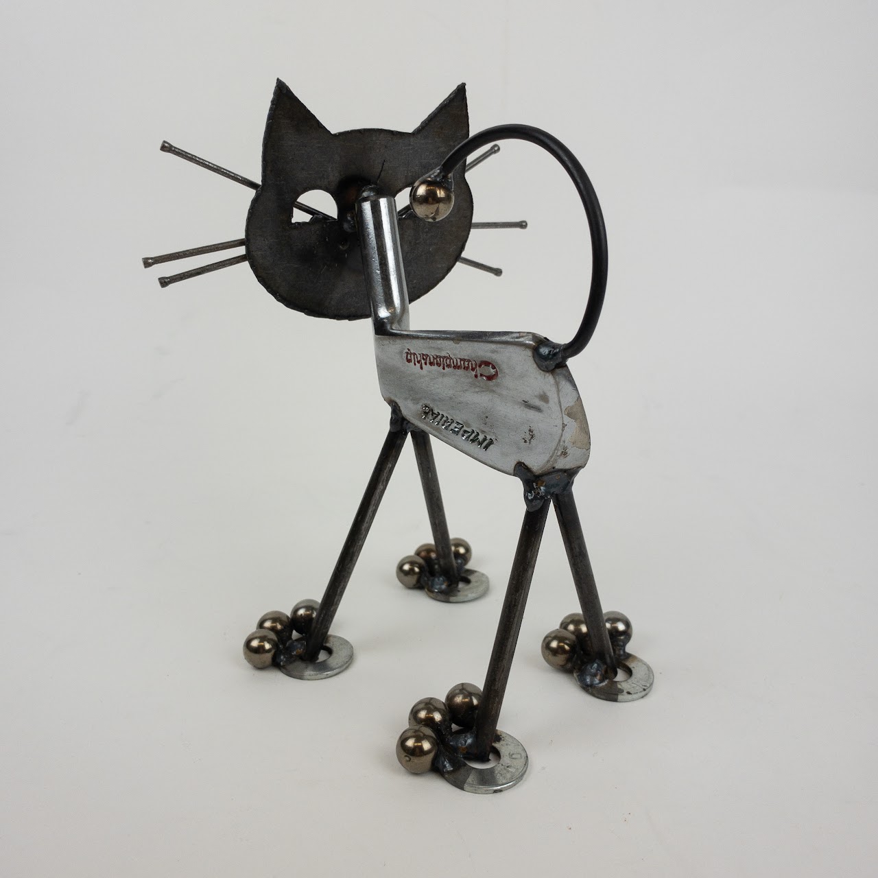 Upcycled Golf Club Cat Sculpture