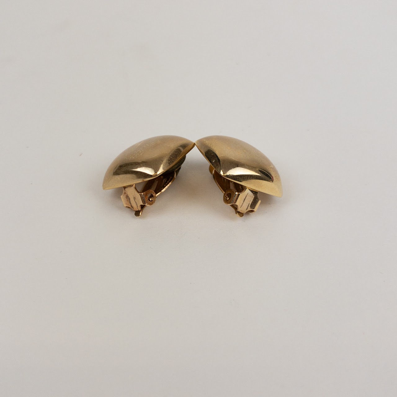 14K Gold Square Clip Earrings