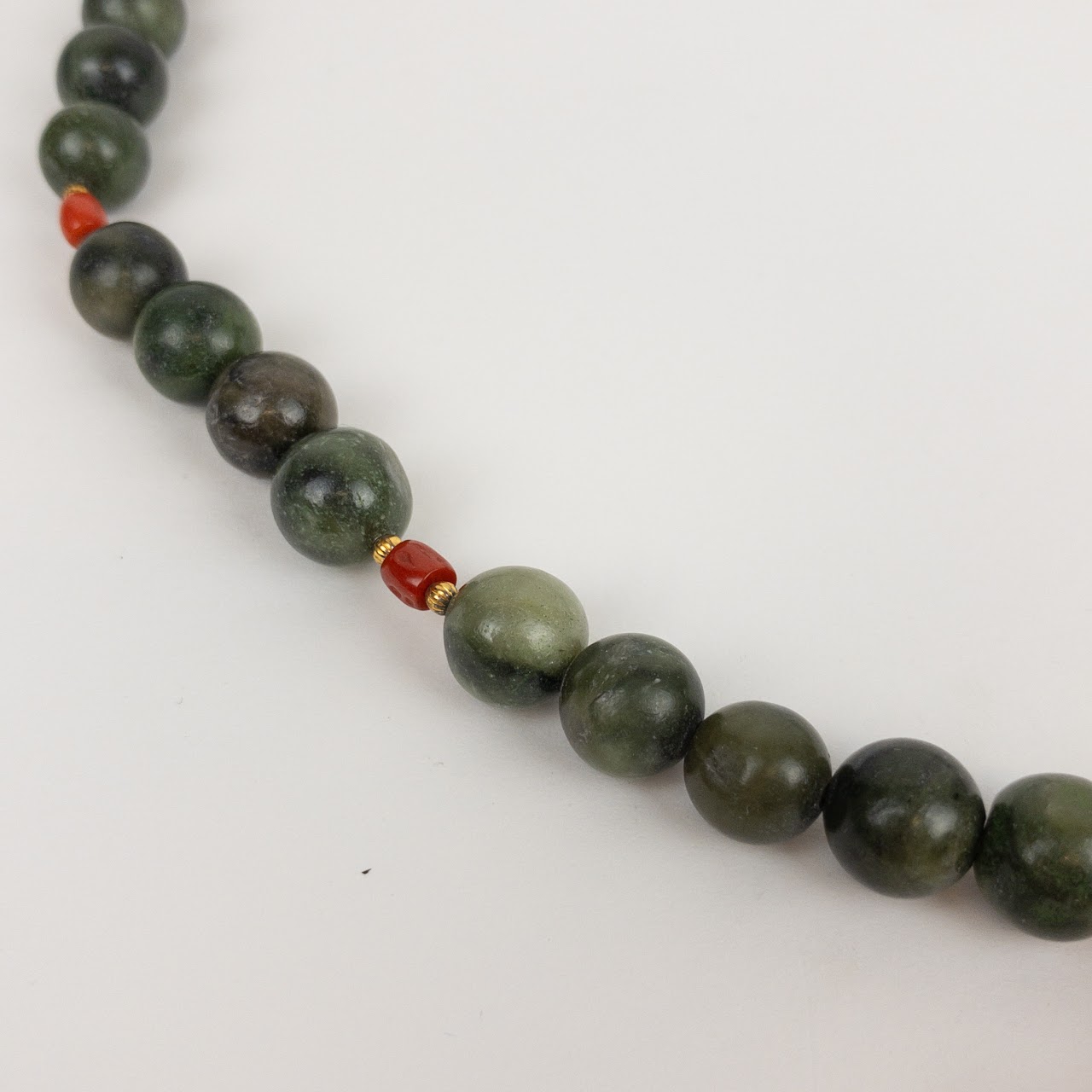 B. Altman Jade & Coral Beaded Necklace