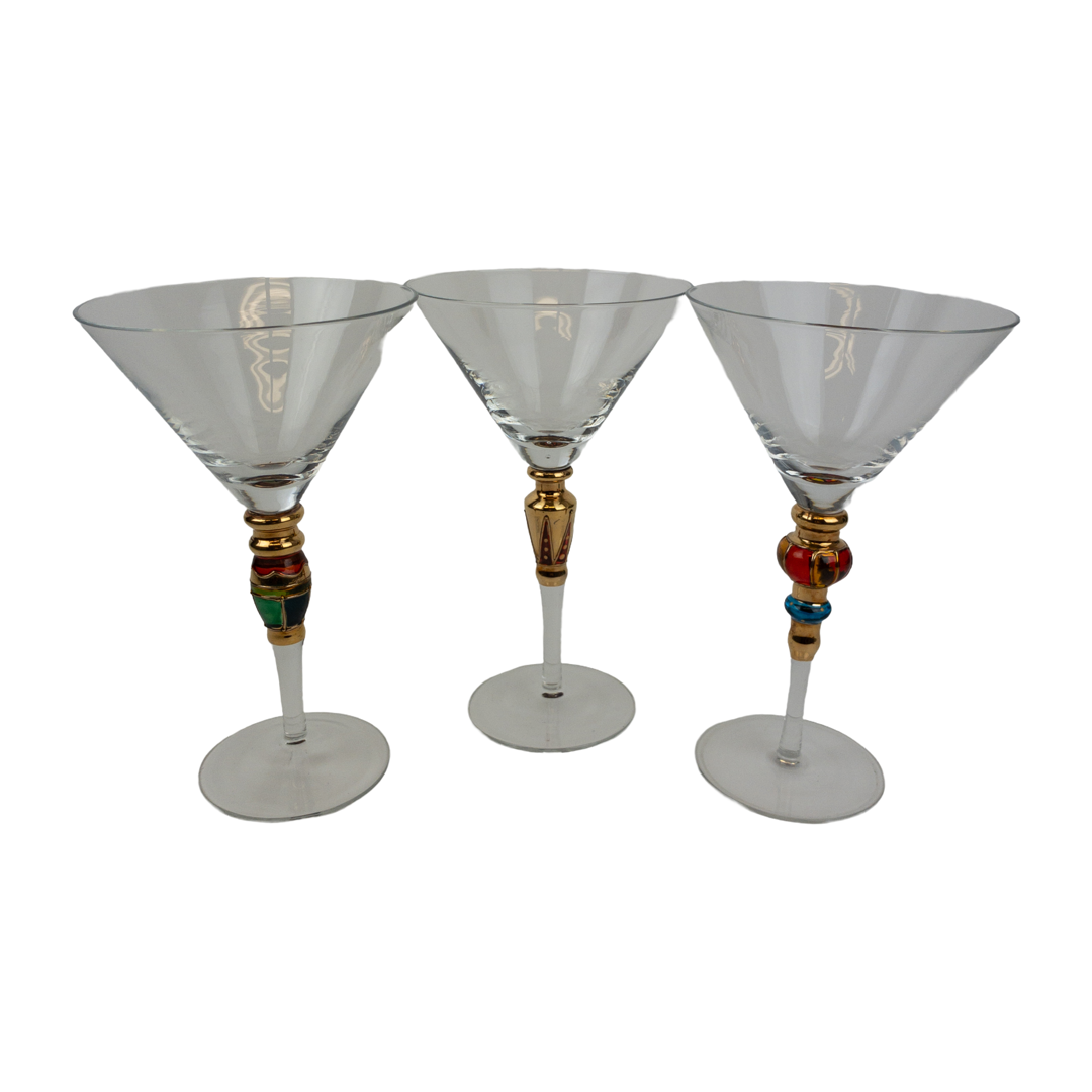 Art Glass Martini Trio