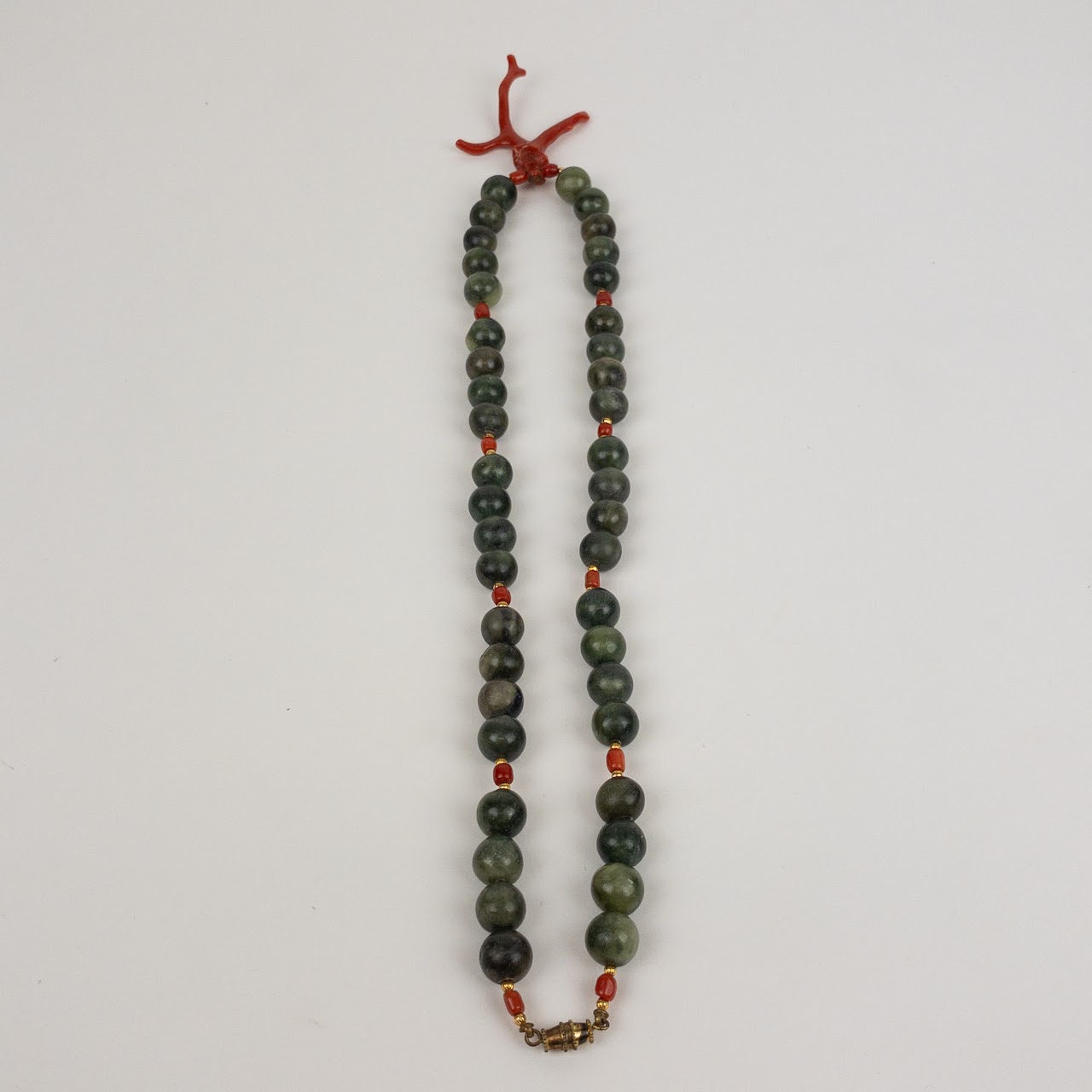 B. Altman Jade & Coral Beaded Necklace