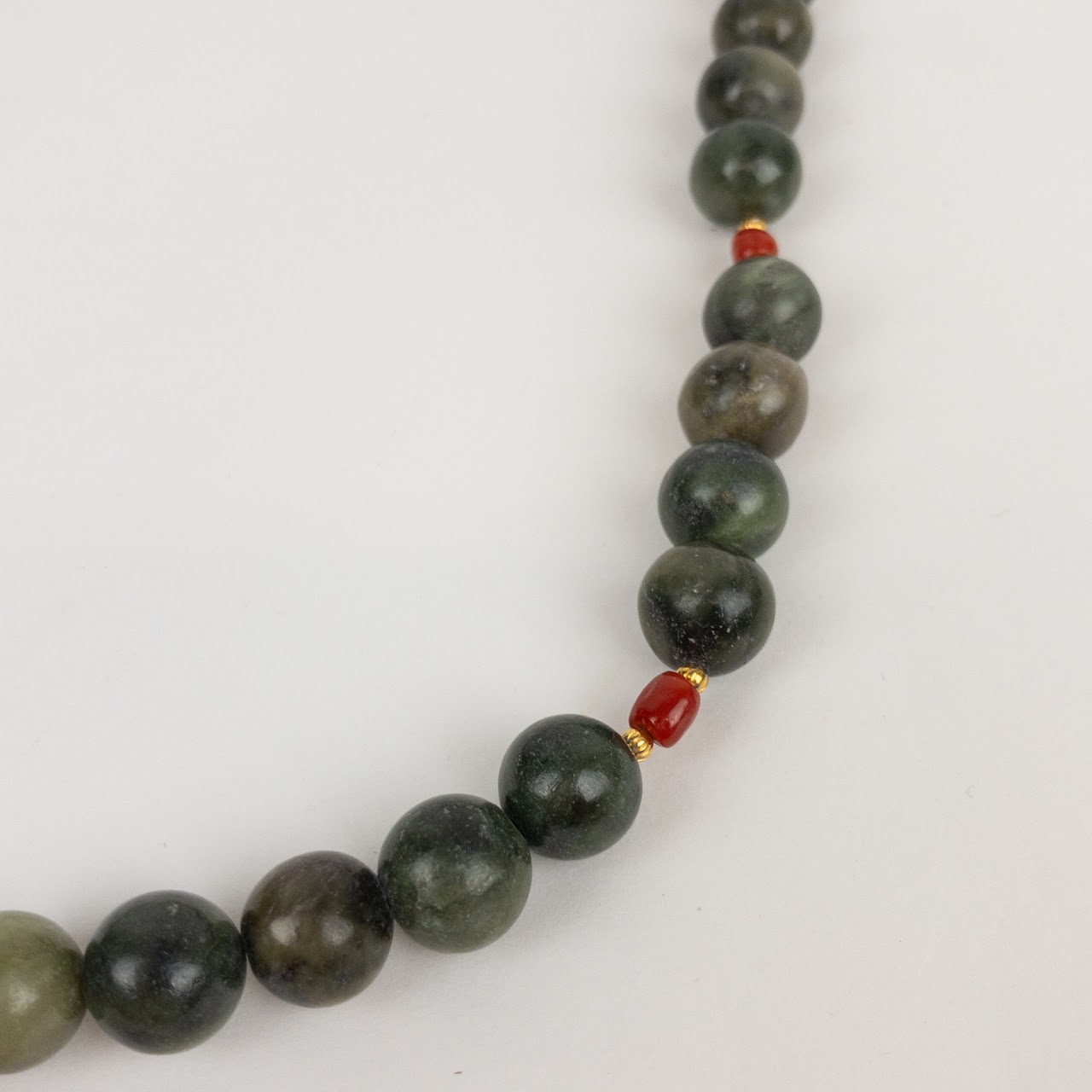 B. Altman Jade & Coral Beaded Necklace