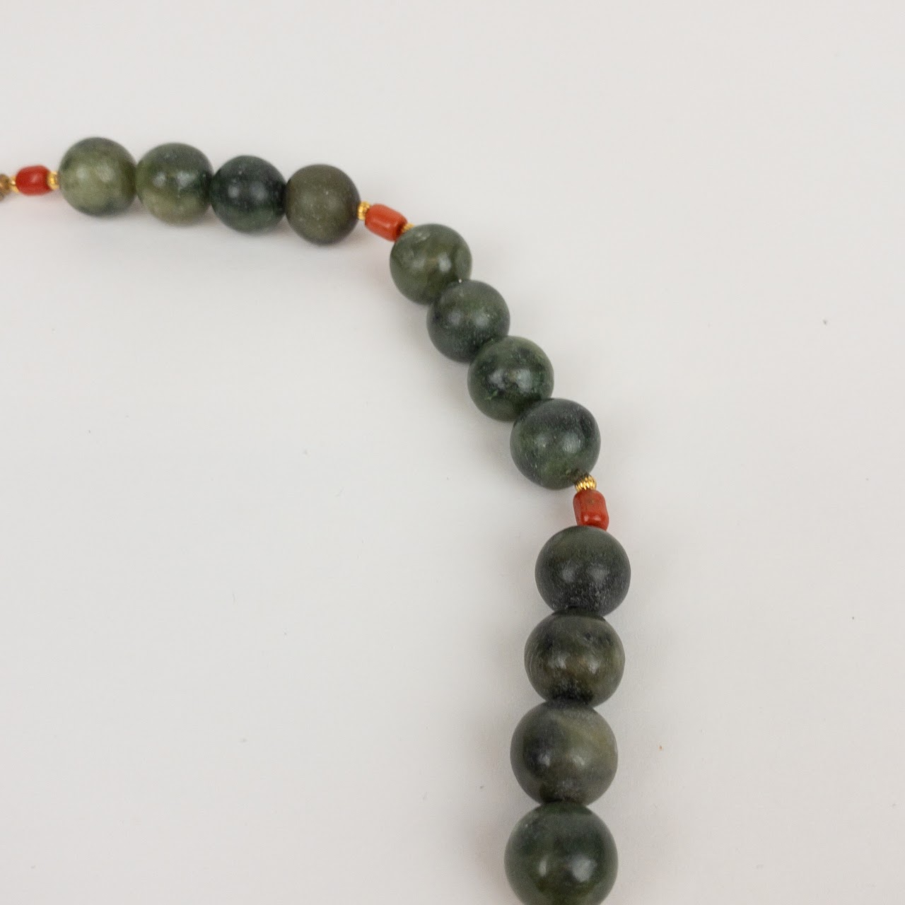 B. Altman Jade & Coral Beaded Necklace