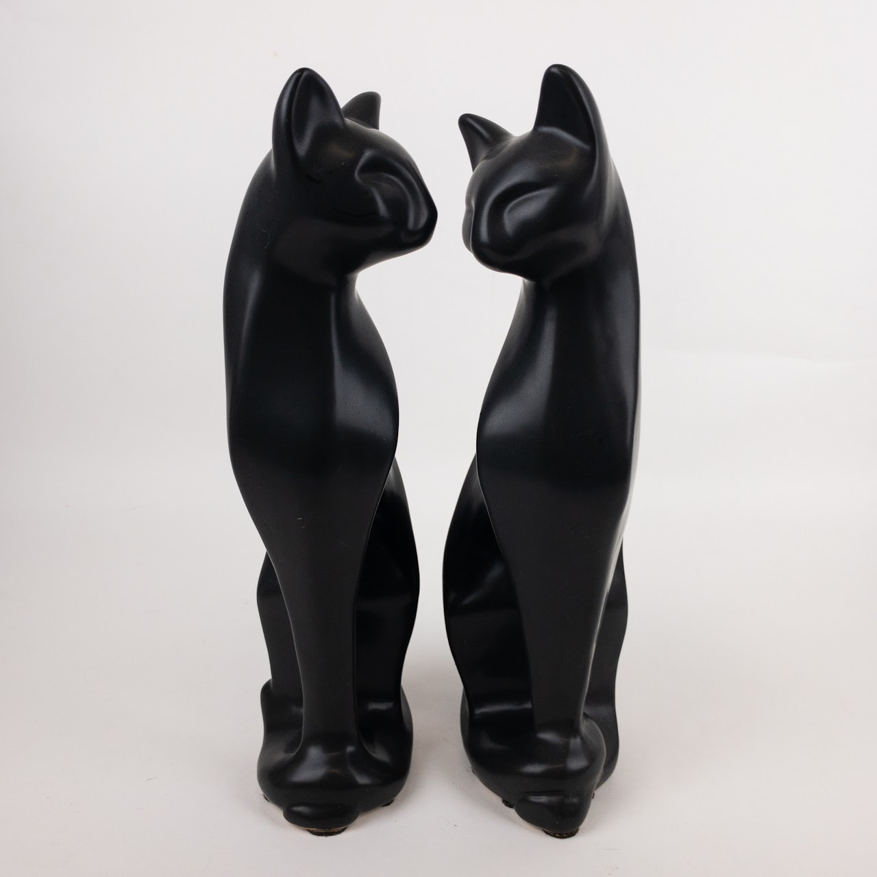 1980's Deco Ceramic Cat Statuette Pair