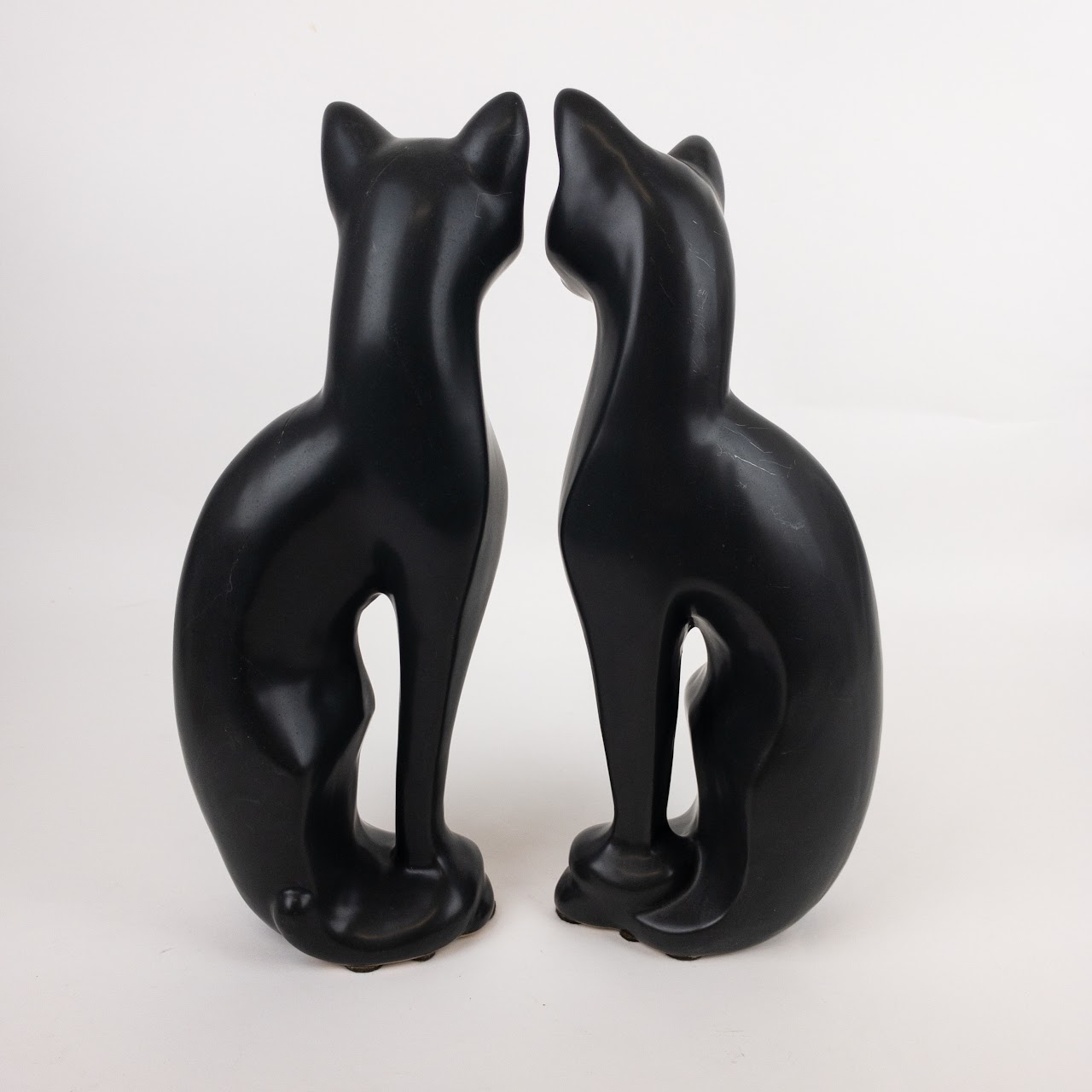 1980's Deco Ceramic Cat Statuette Pair