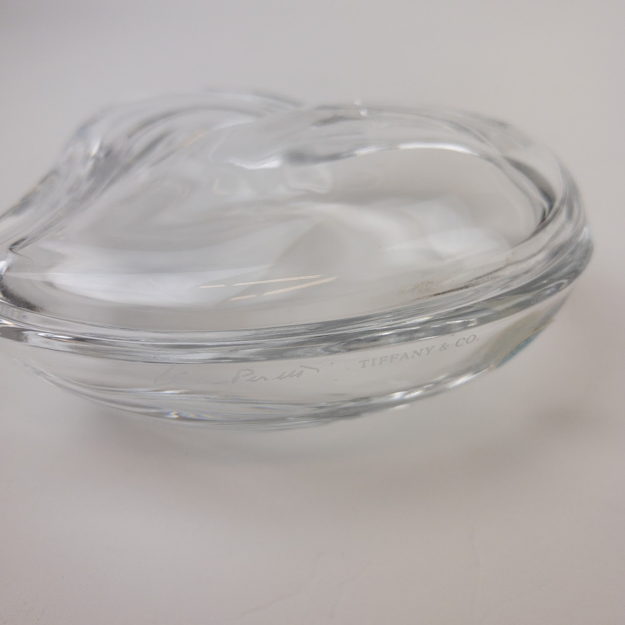 Tiffany & Co. For Elsa Peretti Lidded Heart Crystal Dish