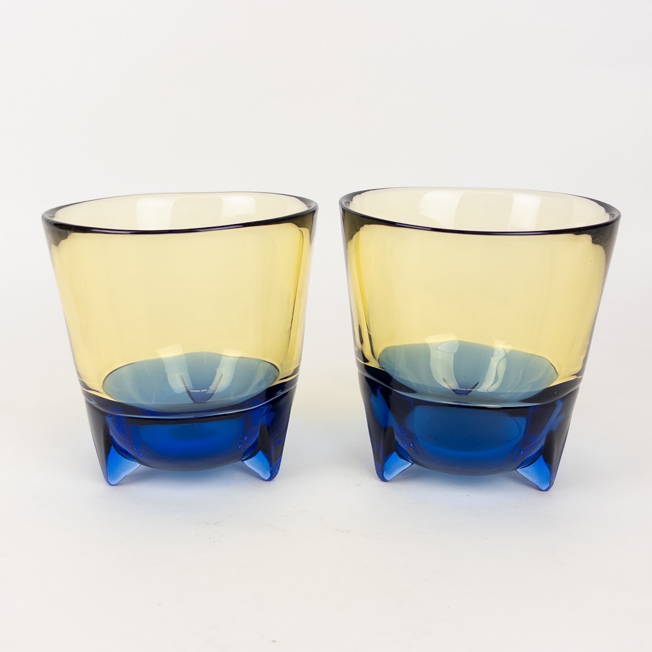 Incalmo Blown Glass Footed Tumbler Set of Ten