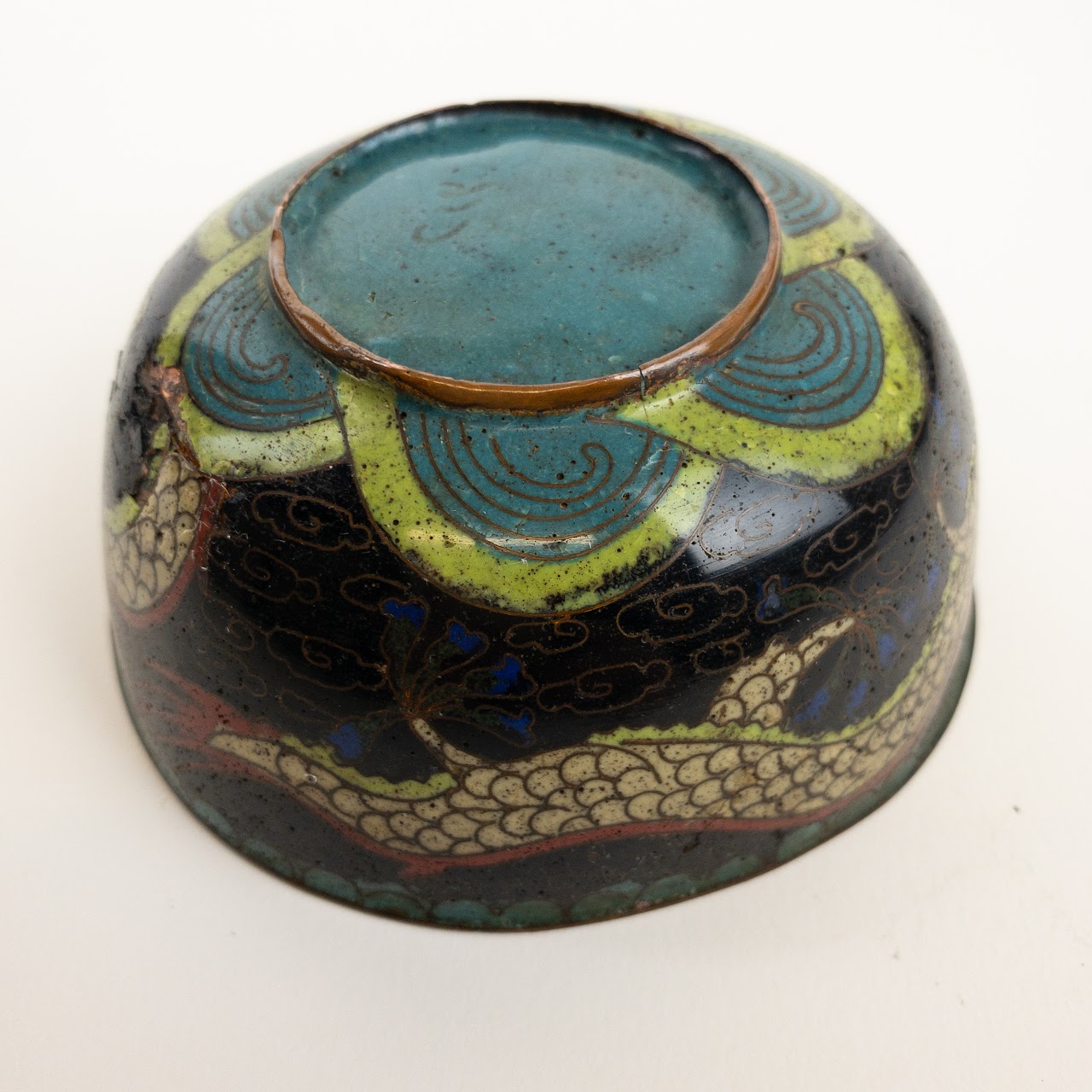 Chinese Cloisonné Small Dragon Bowl