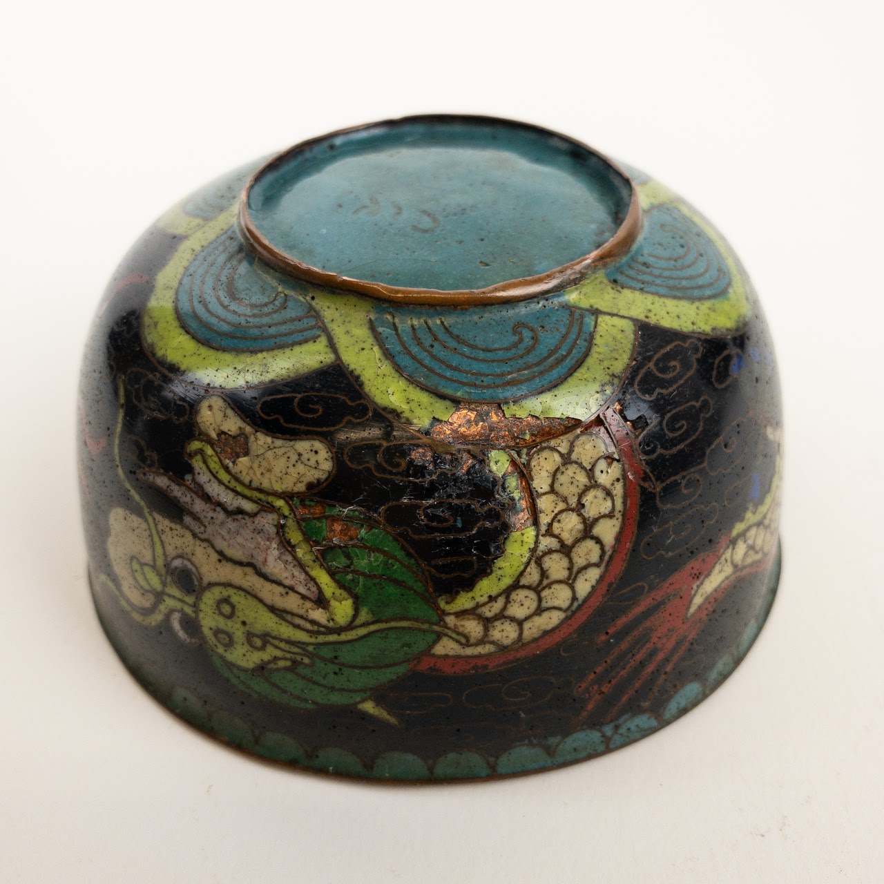 Chinese Cloisonné Small Dragon Bowl