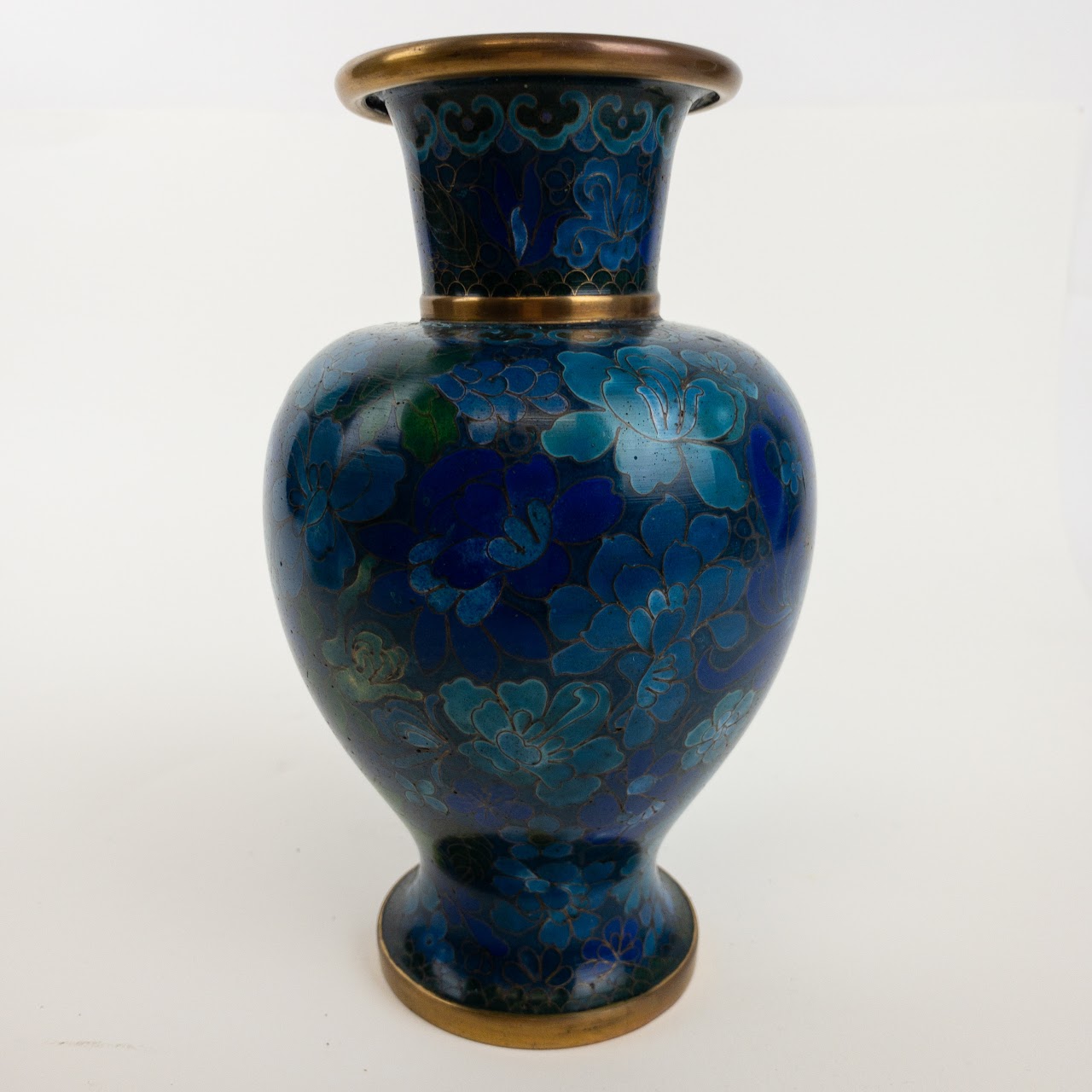 Cloisonné  Blue Floral Motif Vase