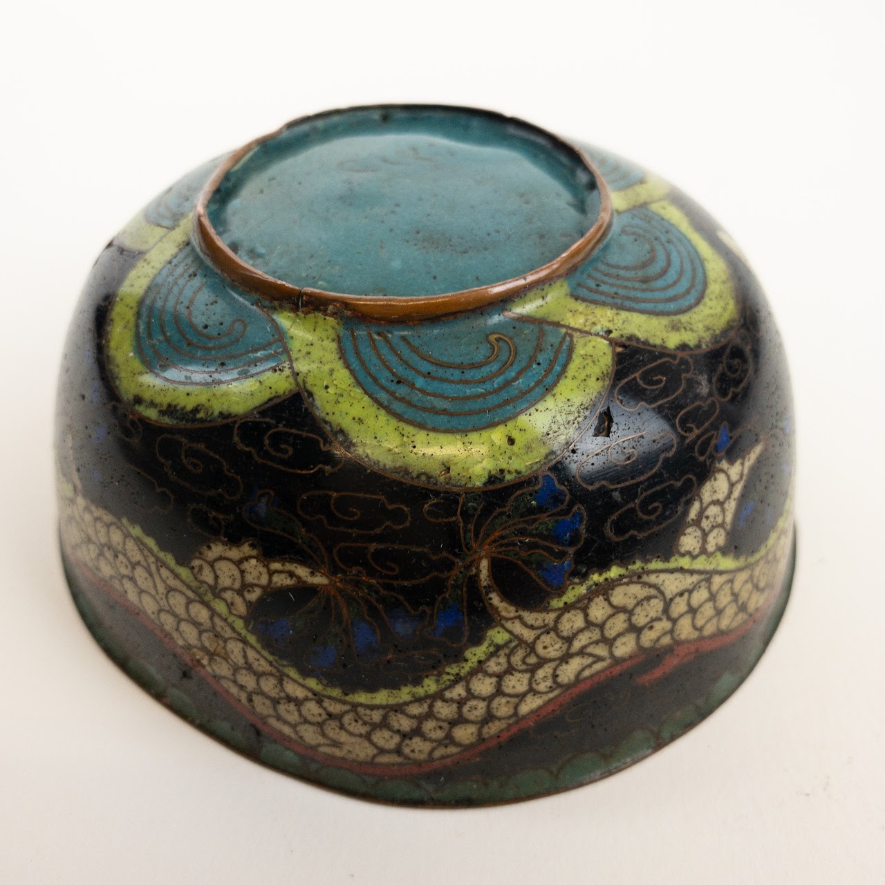 Chinese Cloisonné Small Dragon Bowl