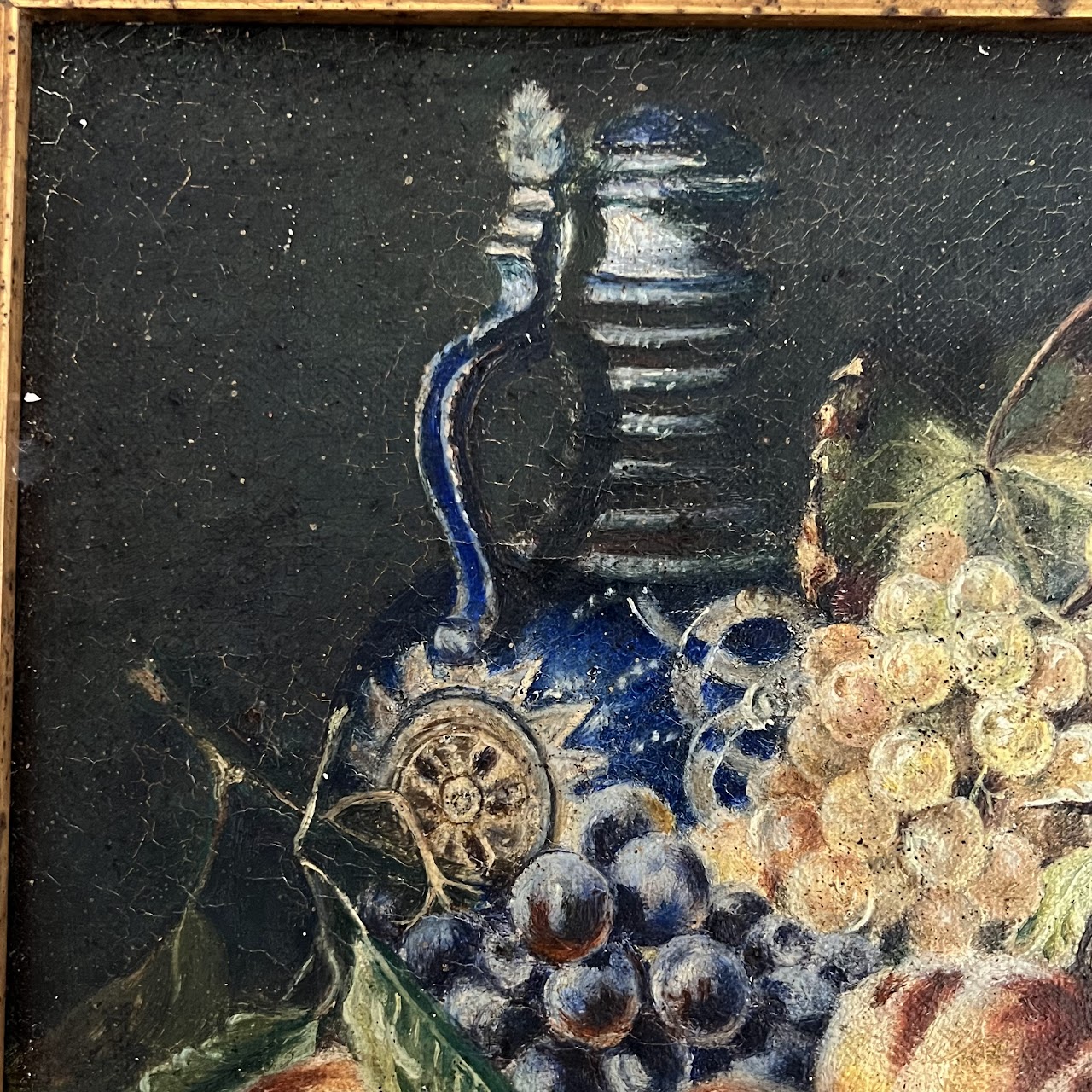 Still Life with Fruit Signed Antique Oil Painting