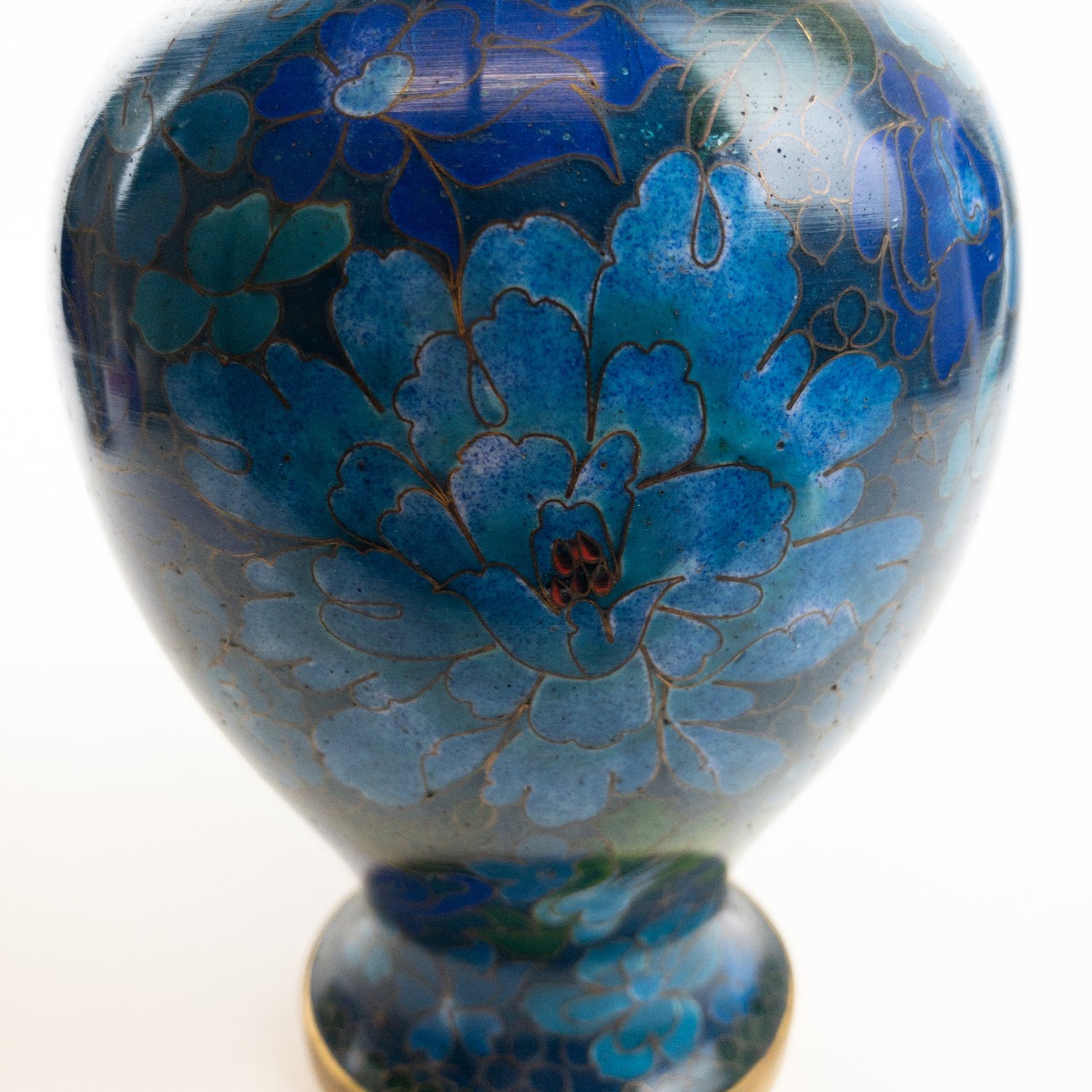 Cloisonné  Blue Floral Motif Vase