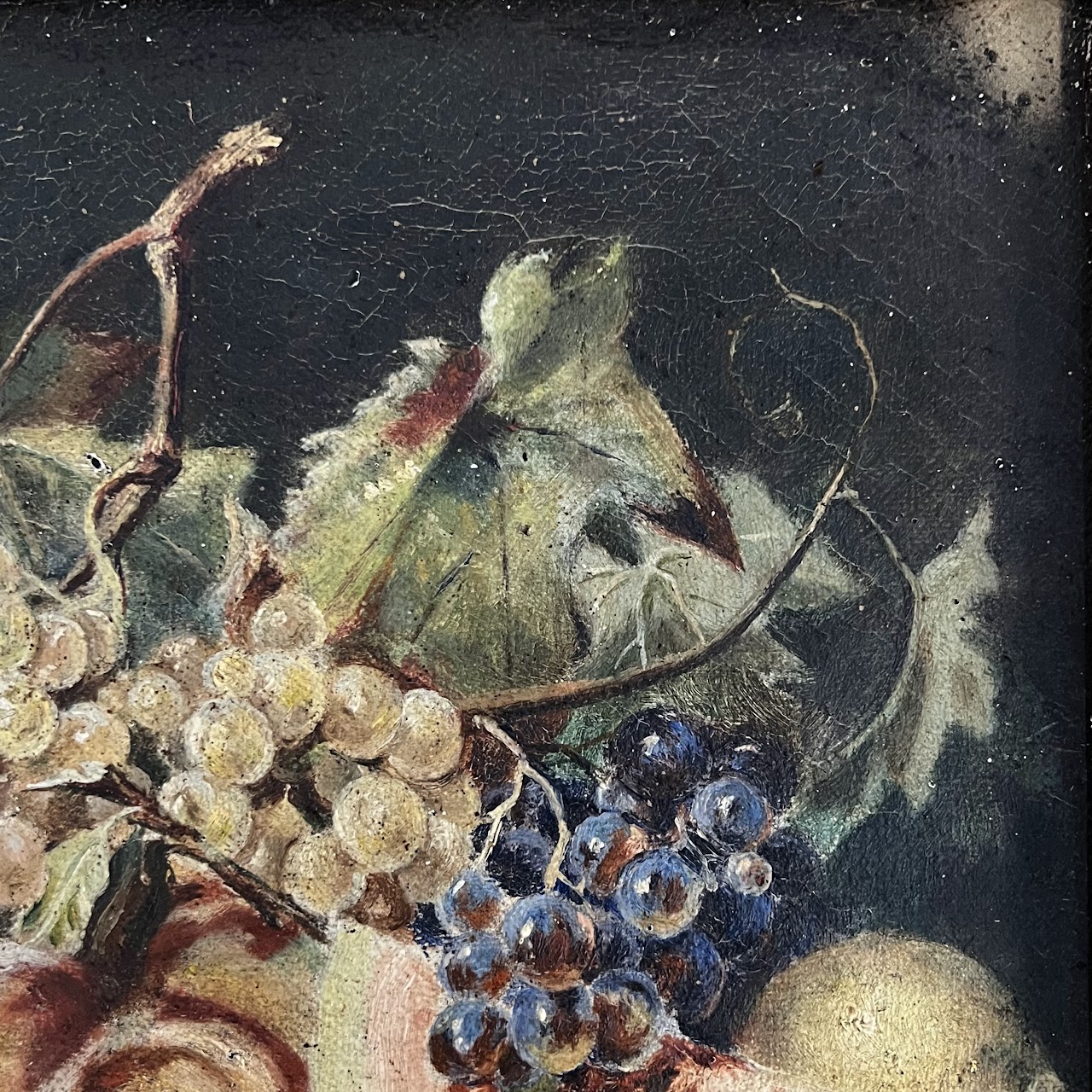 Still Life with Fruit Signed Antique Oil Painting