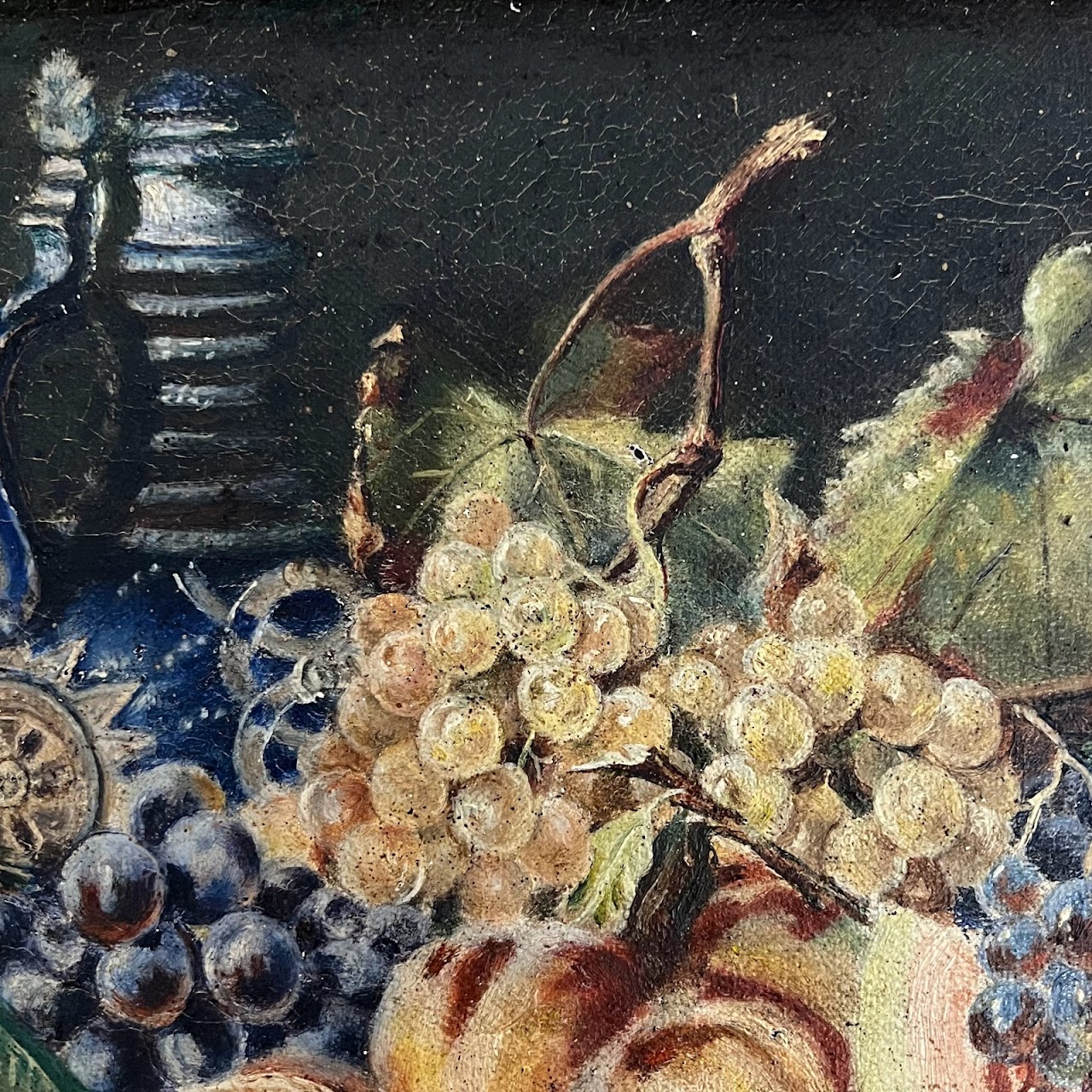 Still Life with Fruit Signed Antique Oil Painting