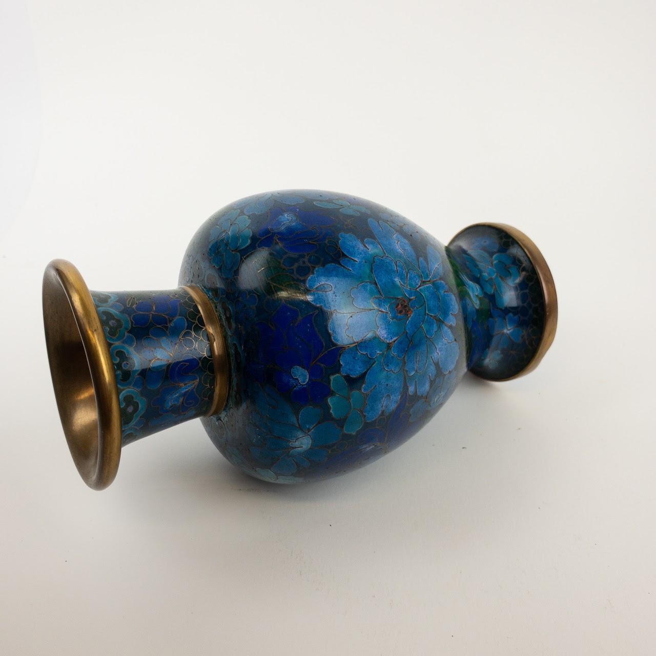 Cloisonné  Blue Floral Motif Vase