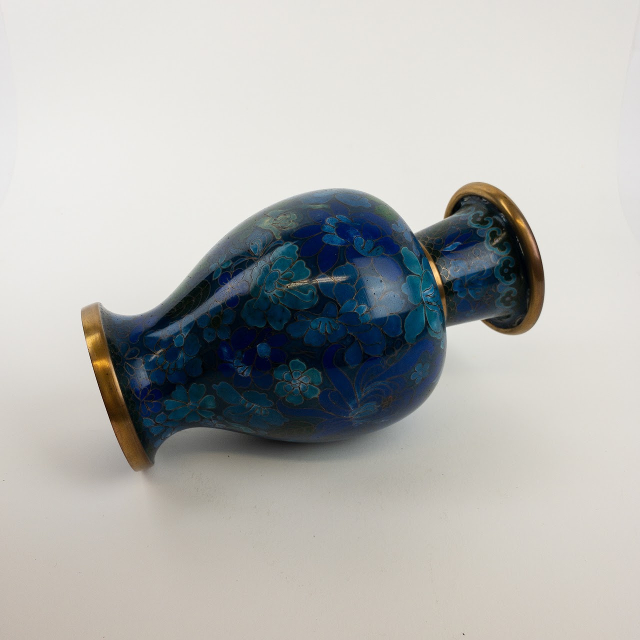 Cloisonné  Blue Floral Motif Vase