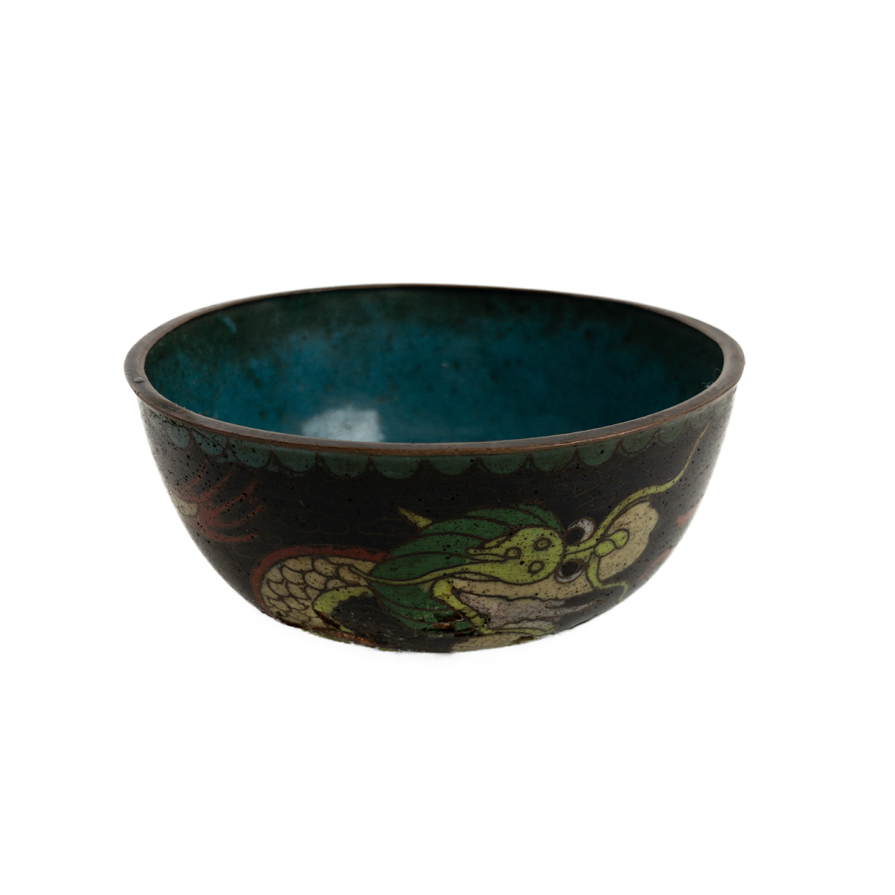 Chinese Cloisonné Small Dragon Bowl