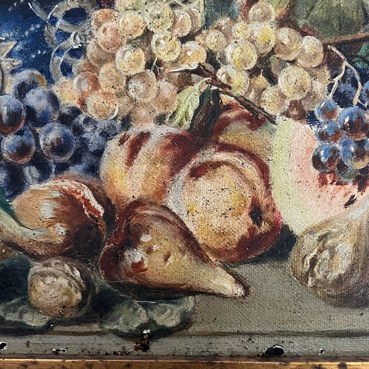 Still Life with Fruit Signed Antique Oil Painting