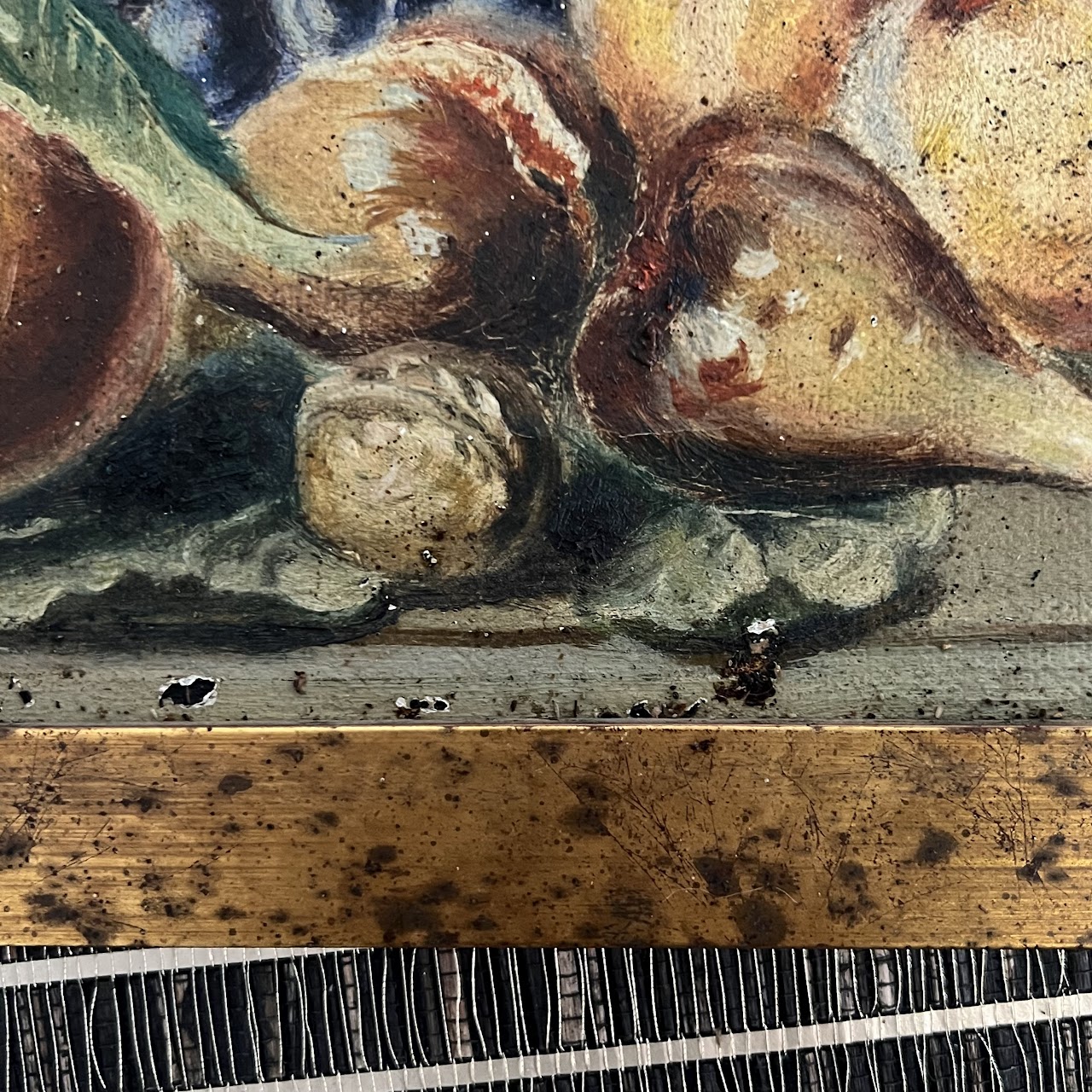 Still Life with Fruit Signed Antique Oil Painting