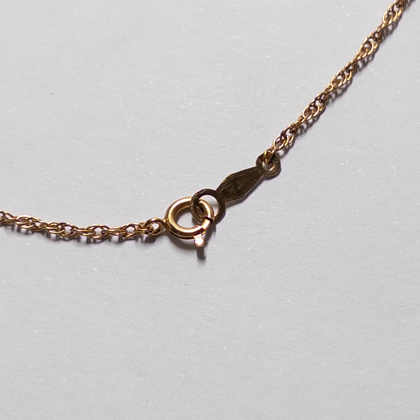 14K Gold and Pink Stone Pendant Necklace