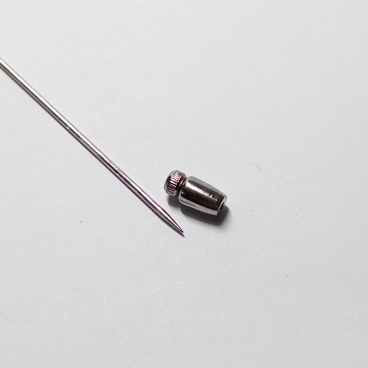 14K White Gold and Pink Stone Stick Pin