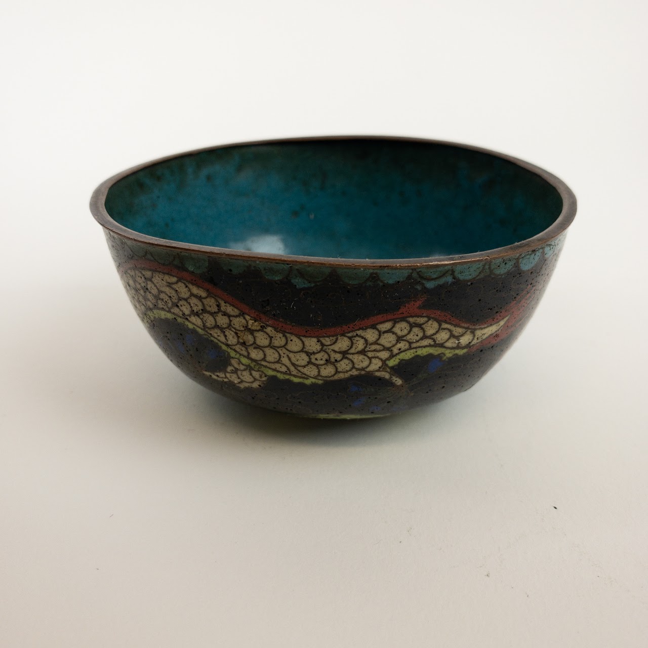 Chinese Cloisonné Small Dragon Bowl