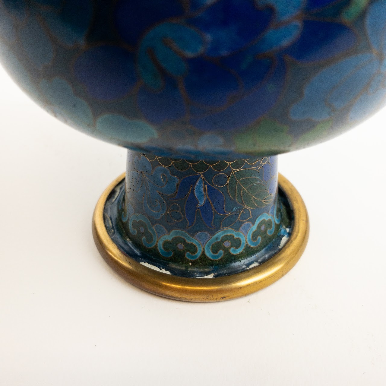 Cloisonné  Blue Floral Motif Vase