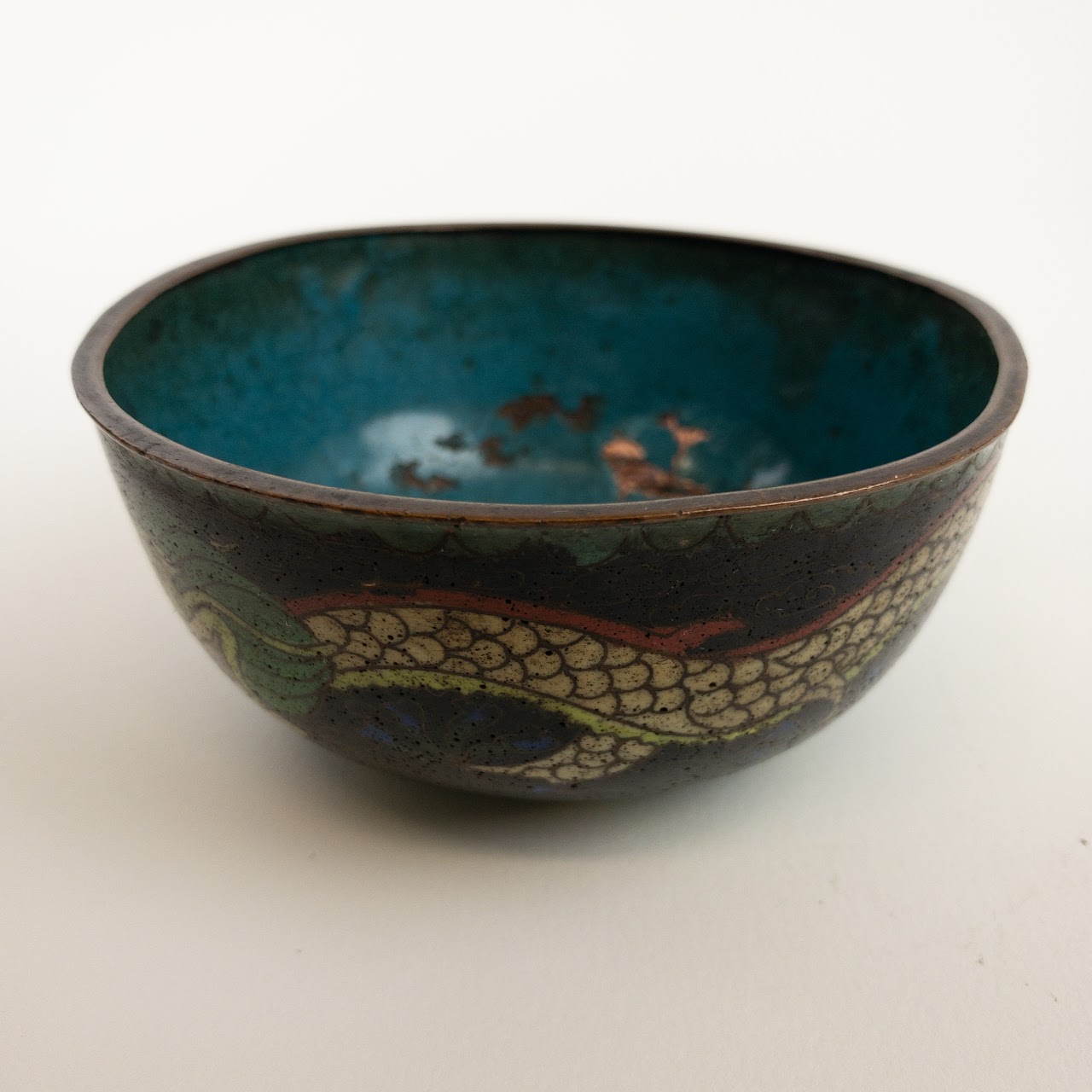 Chinese Cloisonné Small Dragon Bowl