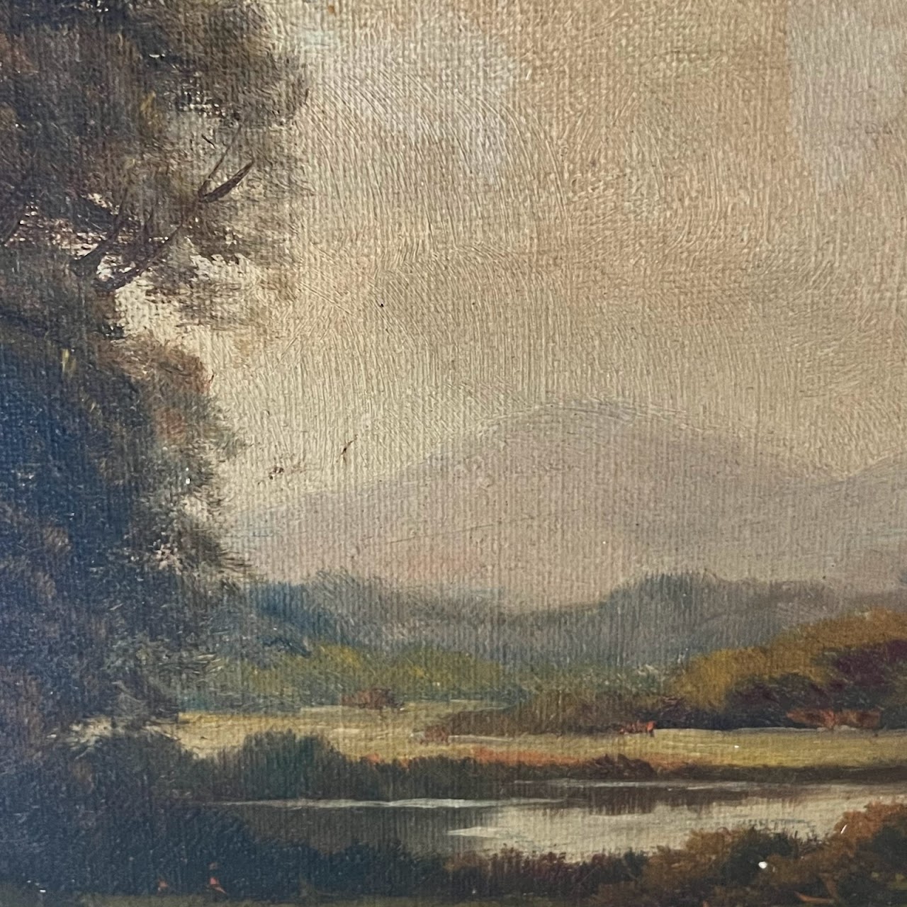 Augustus Spencer Signed Antique River Landscape Oil Painting