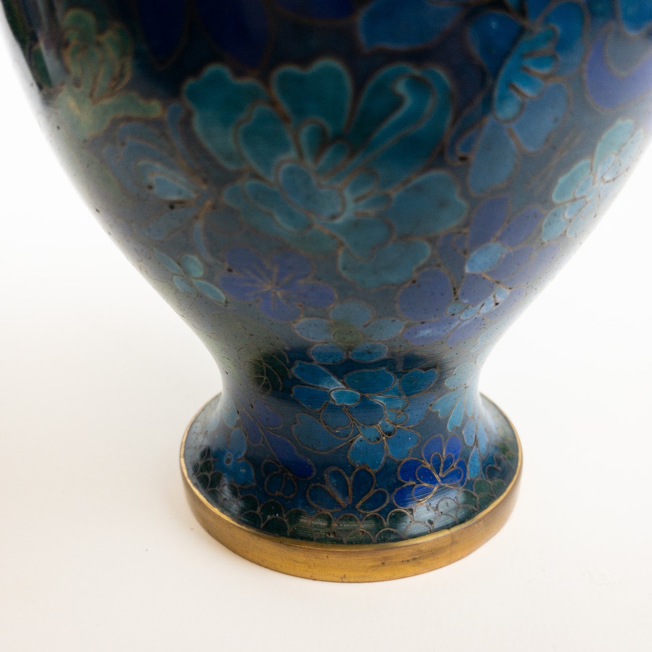 Cloisonné  Blue Floral Motif Vase