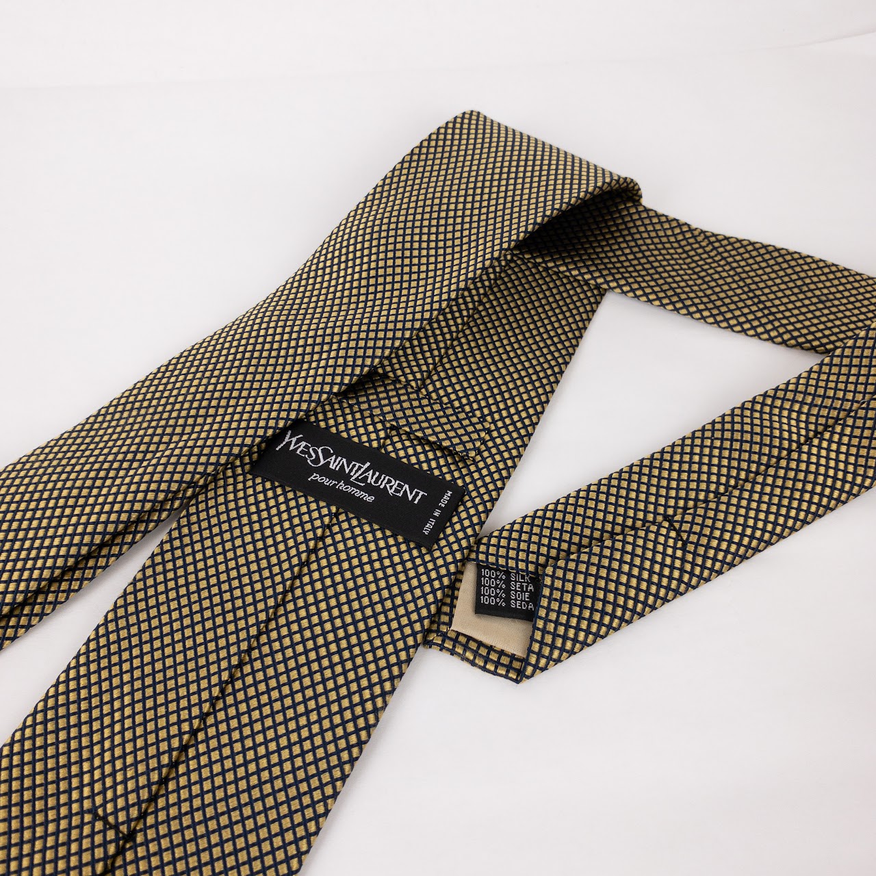 Yves Saint Laurent Grid Pattern Necktie