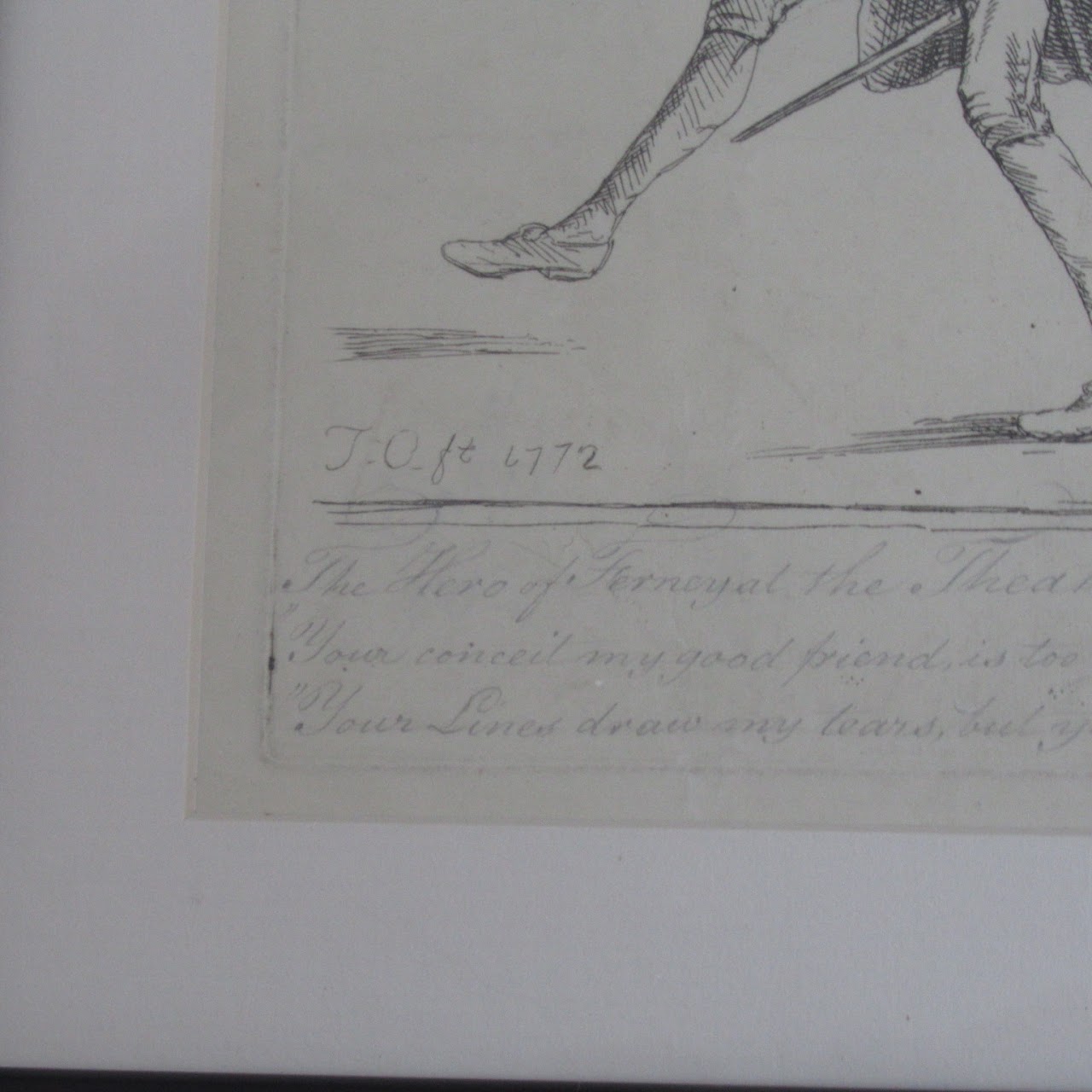 'Voltaire playing Lusignan in Zaïre' Etching