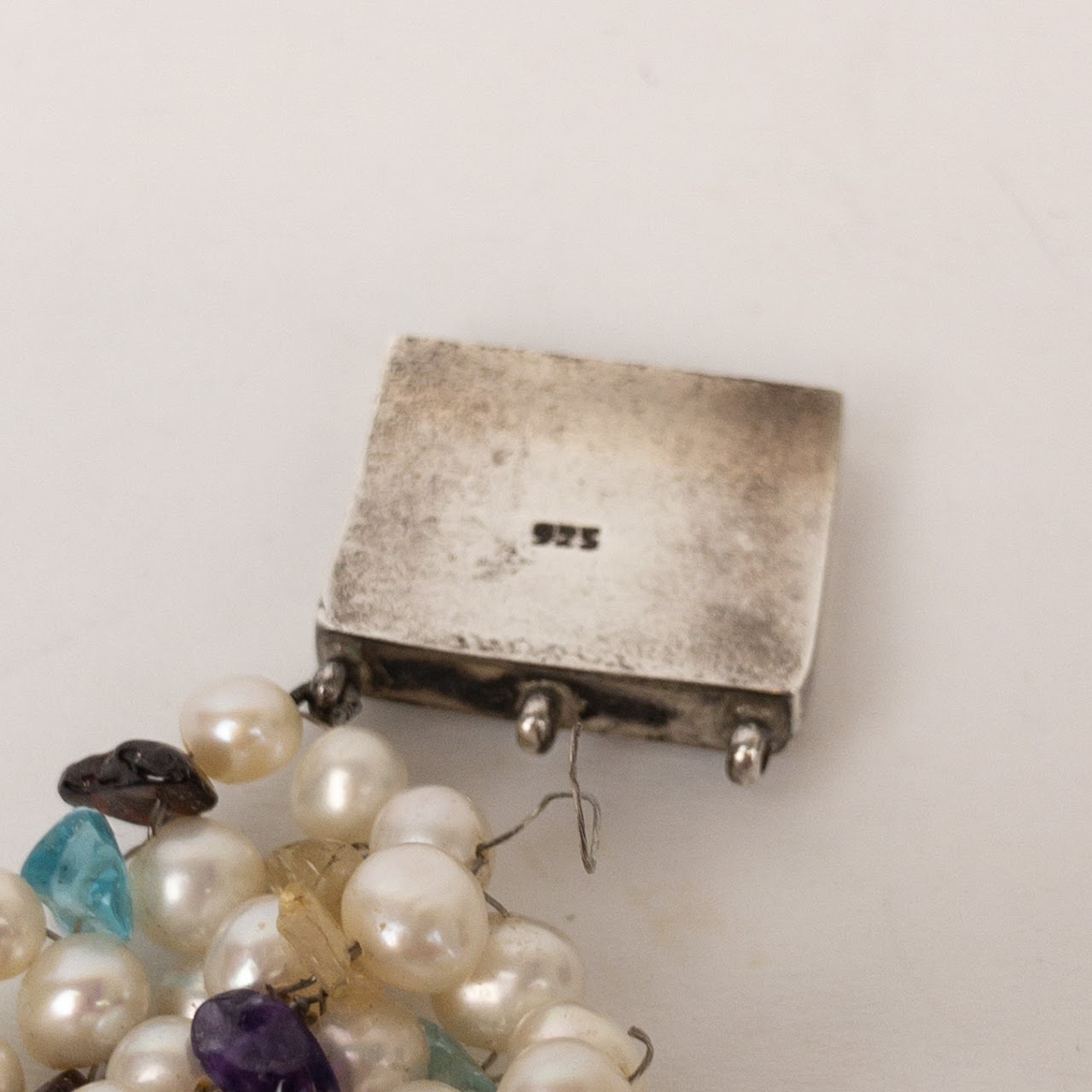 Sterling Silver Pearl & Gemstone Multi-Strand Bracelet