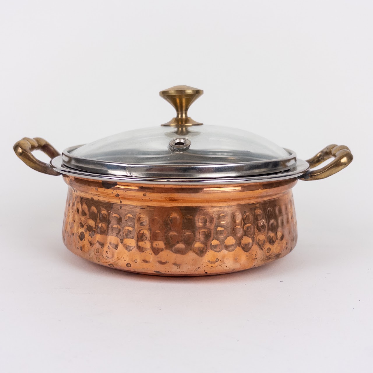 French Copper & Brass Small Simmer Pot