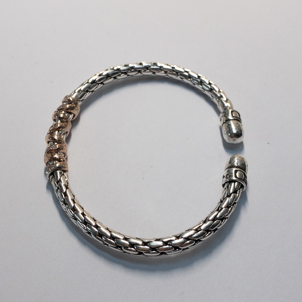Philip Gavriel Royal Chain Sterling Silver Open Bangle Bracelet