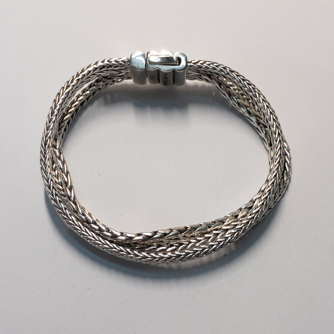 Phillip Gavriel Sterling Silver Royal Chain Three Different Strand Bracelet