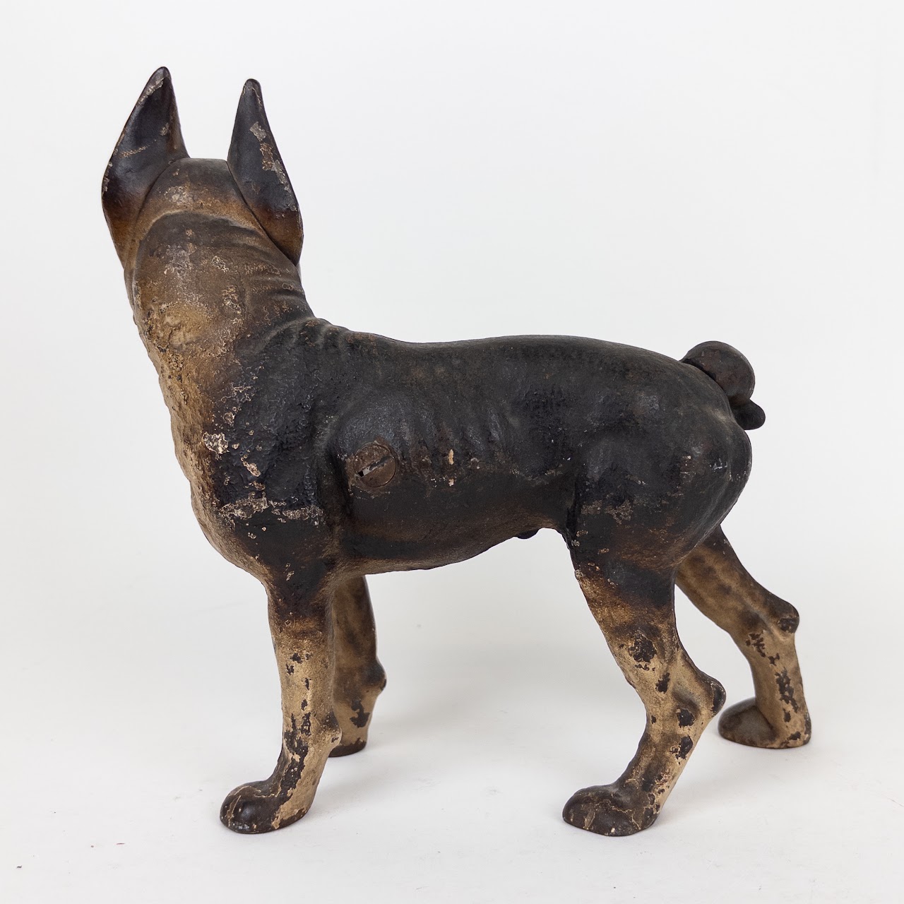 Vintage Cast Iron Boston Terrier Statue