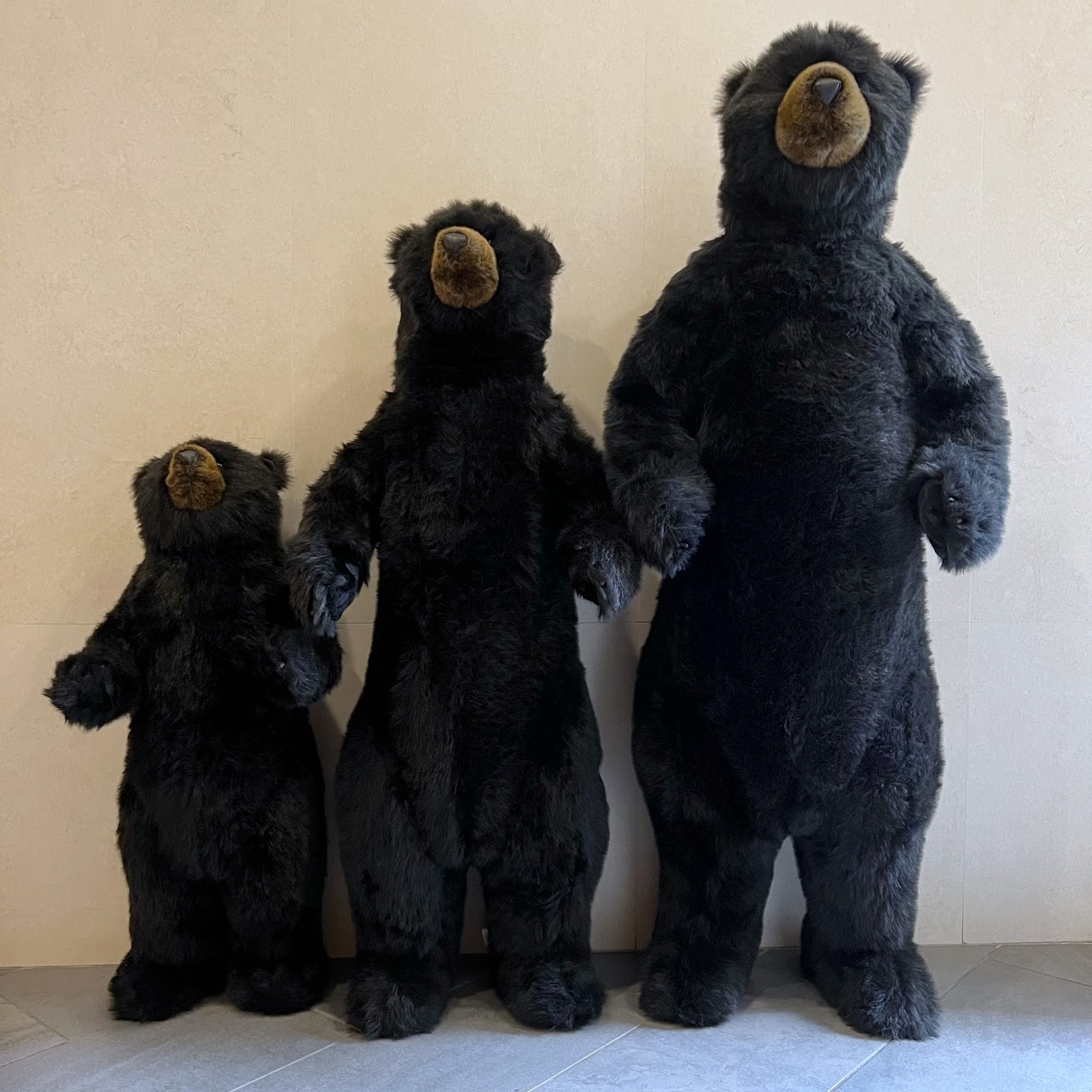 Ditz Designs Life Size Standing Black Bear Trio